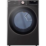 LG #DLEX4000B 7.4 cu. ft. Ultra Large Black Steel Smart Electric Vented Dryer with Sensor Dry, TurboSteam & Wi-Fi Enabled (CPS Warranty)