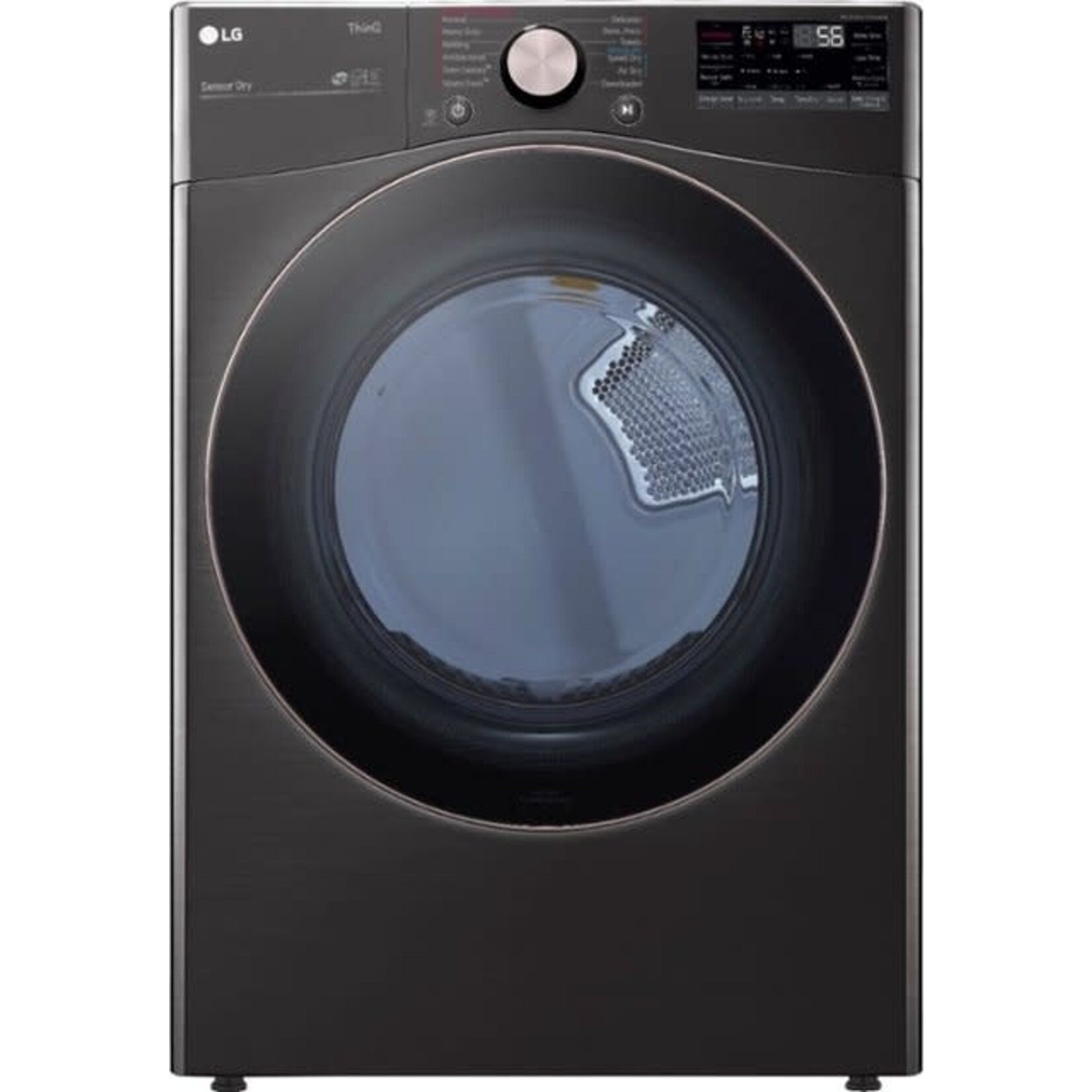 LG CPS - DLEX4000B 7.4 cu. ft. Ultra Large Black Steel Smart Electric Vented Dryer with Sensor Dry, TurboSteam & Wi-Fi Enabled (CPS Warranty)