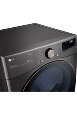 lg DLEX4000B 7.4 cu. ft. Ultra Large Black Steel Smart Electric Vented Dryer with Sensor Dry, TurboSteam & Wi-Fi Enabled