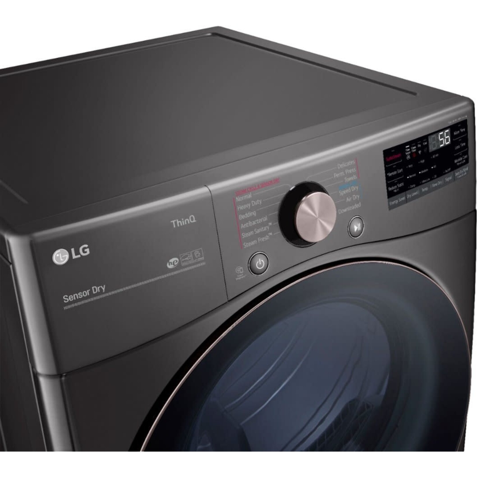 LG CPS - DLEX4000B 7.4 cu. ft. Ultra Large Black Steel Smart Electric Vented Dryer with Sensor Dry, TurboSteam & Wi-Fi Enabled (CPS Warranty)