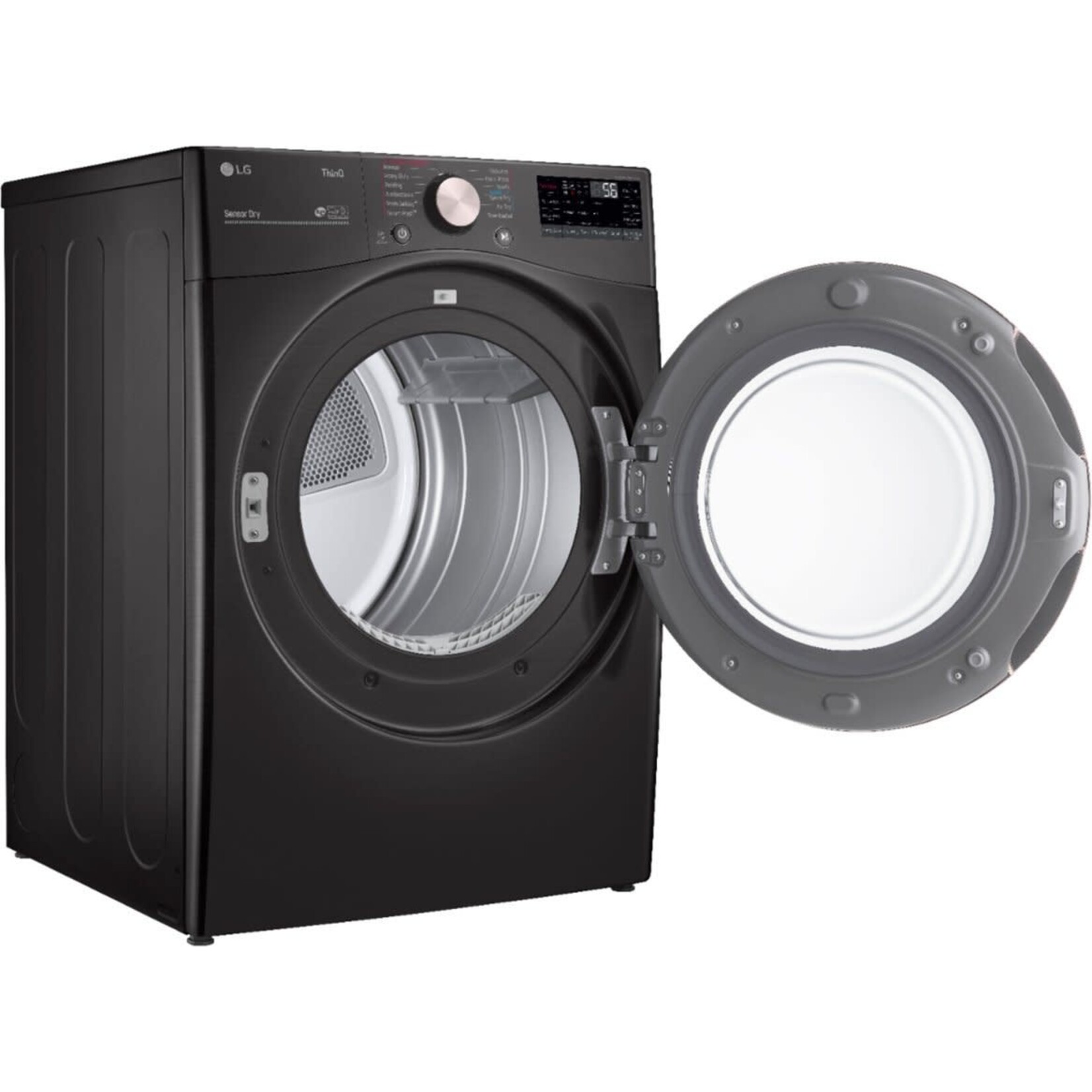 LG CPS - DLEX4000B 7.4 cu. ft. Ultra Large Black Steel Smart Electric Vented Dryer with Sensor Dry, TurboSteam & Wi-Fi Enabled (CPS Warranty)
