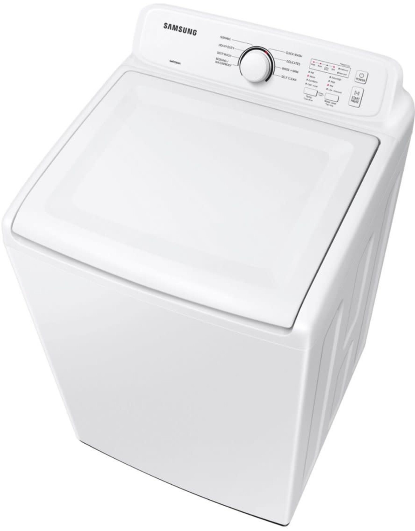 SAMSUNG WA40A3005AW  27 in. 4.0 cu. ft. Capacity White Top Load Washer, Agitator, with Soft Close Lid