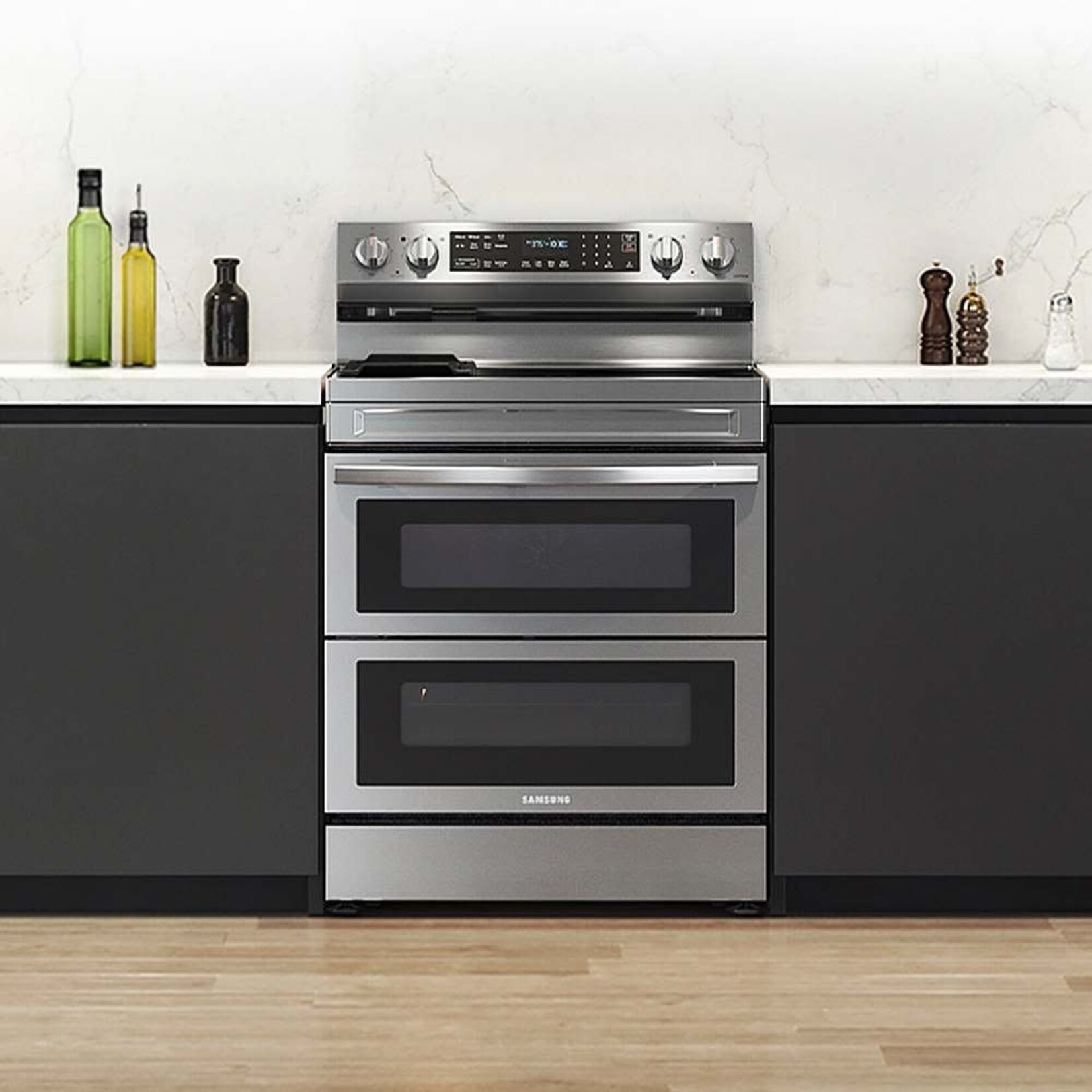 SAMSUNG #NE63A6751SS Samsung - 6.3 cu. ft. Smart Freestanding Electric Range with Flex Duo™, No-Preheat Air Fry & Griddle - Stainless steel