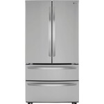 LG Electronics LMWC23626S 23 cu. ft. 4-Door French Door Refrigerator with 2 Freezer Drawers in PrintProof Stainless Steel, Counter Depth