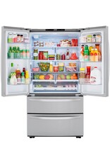 LG Electronics LMWC23626S 23 cu. ft. 4-Door French Door Refrigerator with 2 Freezer Drawers in PrintProof Stainless Steel, Counter Depth