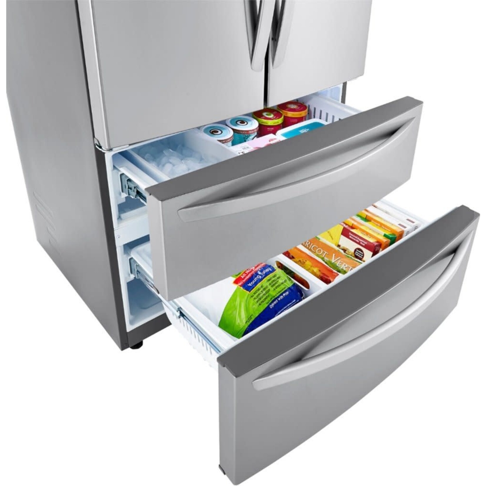 LG Electronics LMWC23626S 23 cu. ft. 4-Door French Door Refrigerator with 2 Freezer Drawers in PrintProof Stainless Steel, Counter Depth