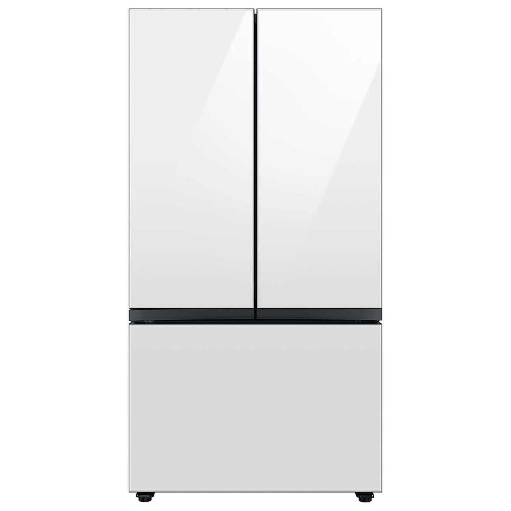 SAMSUNG RF24BB660012 Samsung - BESPOKE 24 cu. ft. 3-Door French Door Counter Depth Smart Refrigerator with Beverage Center - White Glass