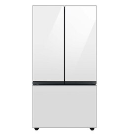 SAMSUNG RF24BB660012 Samsung - BESPOKE 24 cu. ft. 3-Door French Door Counter Depth Smart Refrigerator with Beverage Center - White Glass