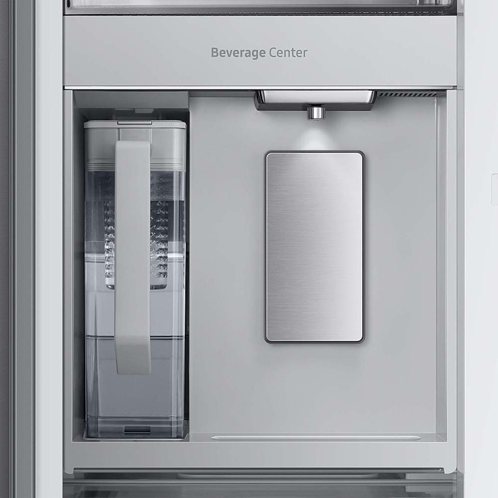 SAMSUNG RF24BB660012 Samsung - BESPOKE 24 cu. ft. 3-Door French Door Counter Depth Smart Refrigerator with Beverage Center - White Glass