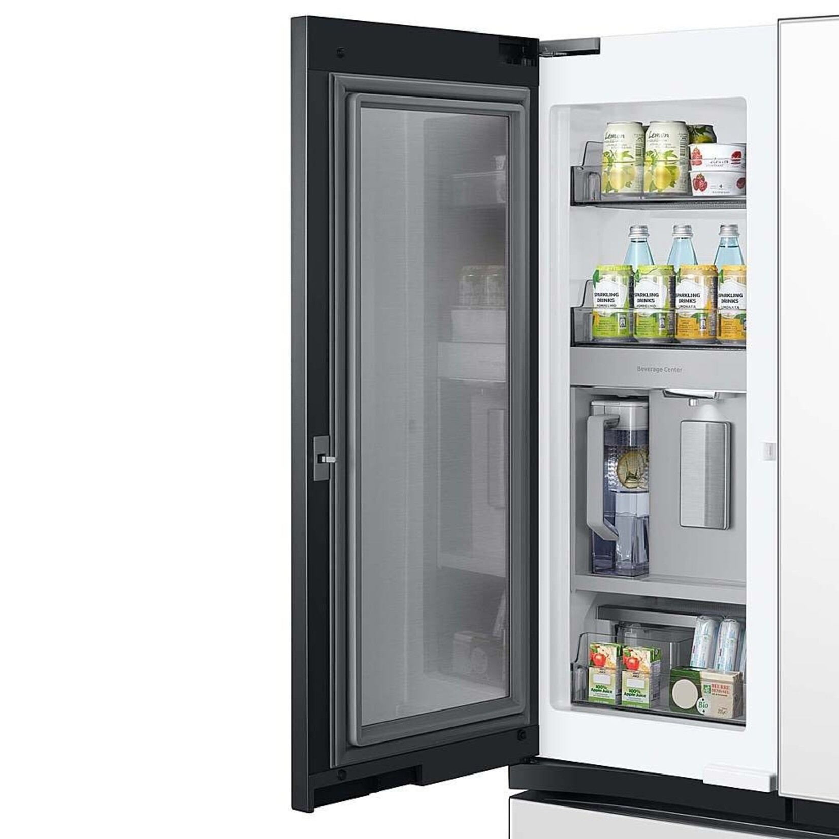 SAMSUNG RF24BB660012 Samsung - BESPOKE 24 cu. ft. 3-Door French Door Counter Depth Smart Refrigerator with Beverage Center - White Glass