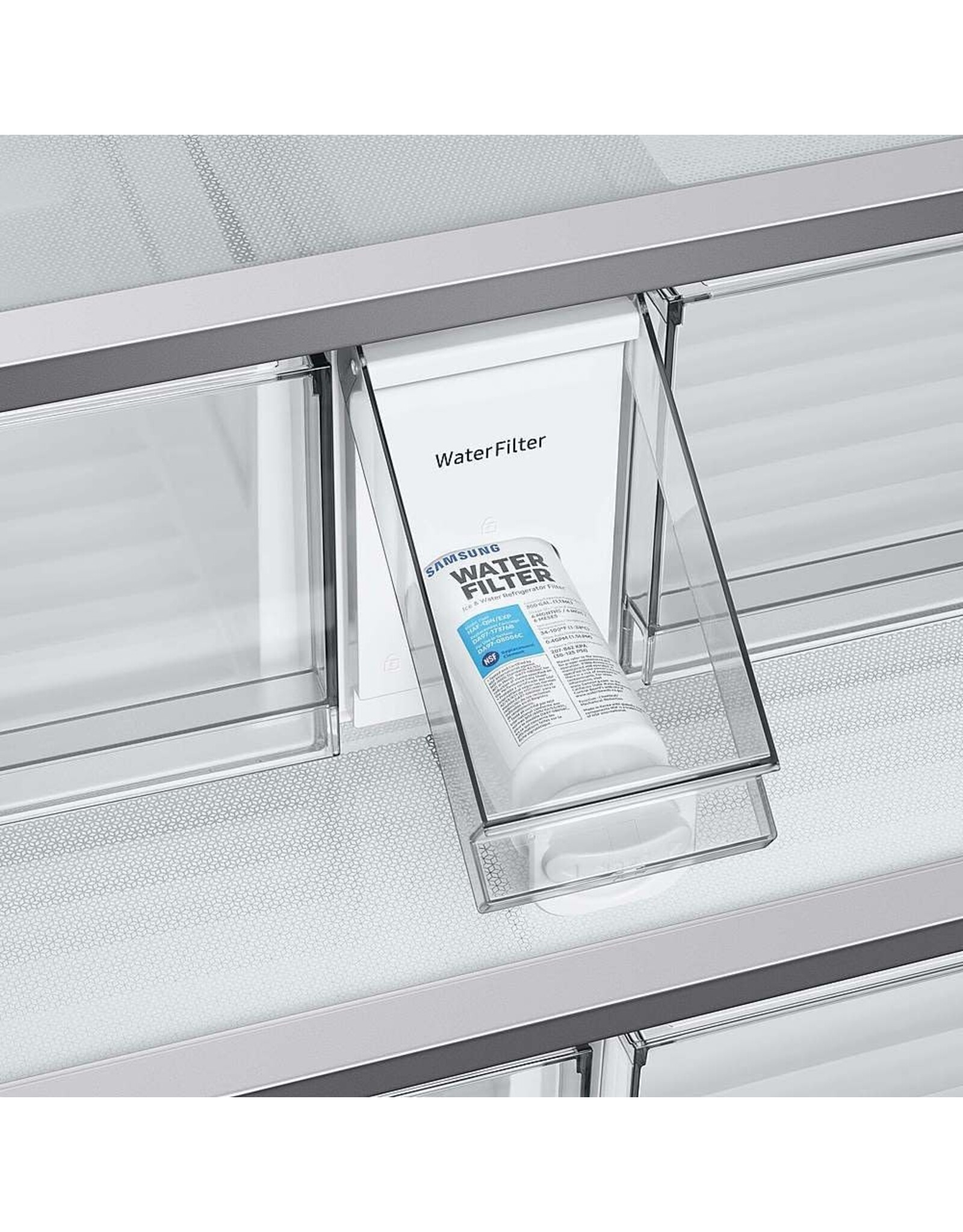 SAMSUNG RF24BB660012 Samsung - BESPOKE 24 cu. ft. 3-Door French Door Counter Depth Smart Refrigerator with Beverage Center - White Glass