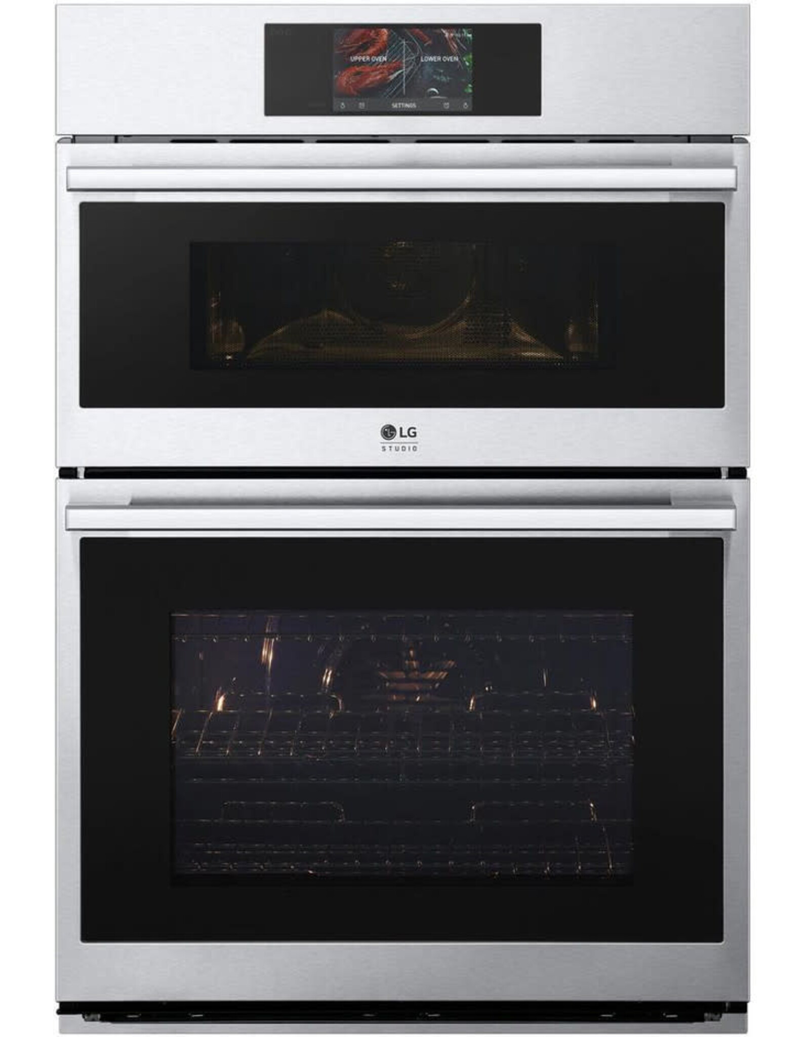 lg WCES6428F  30 in. Combi Double Electric Wall Oven with Instaview, Steam Sous Vide and Air Fry in Stainless Steel