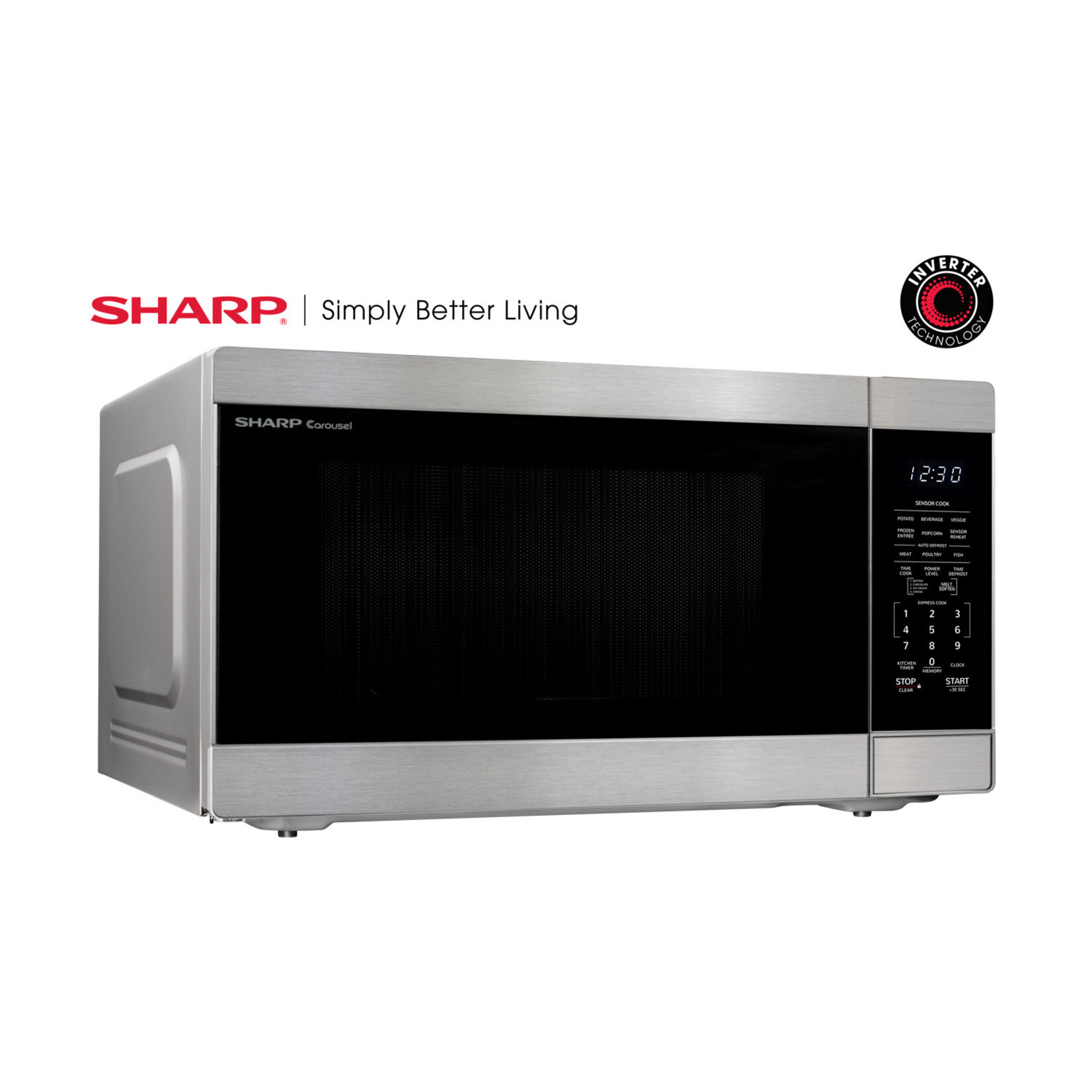 #SMC2266HS Sharp 2.2-Cu. Ft. Countertop Microwave Oven with Inverter Technology in Stainless Steel