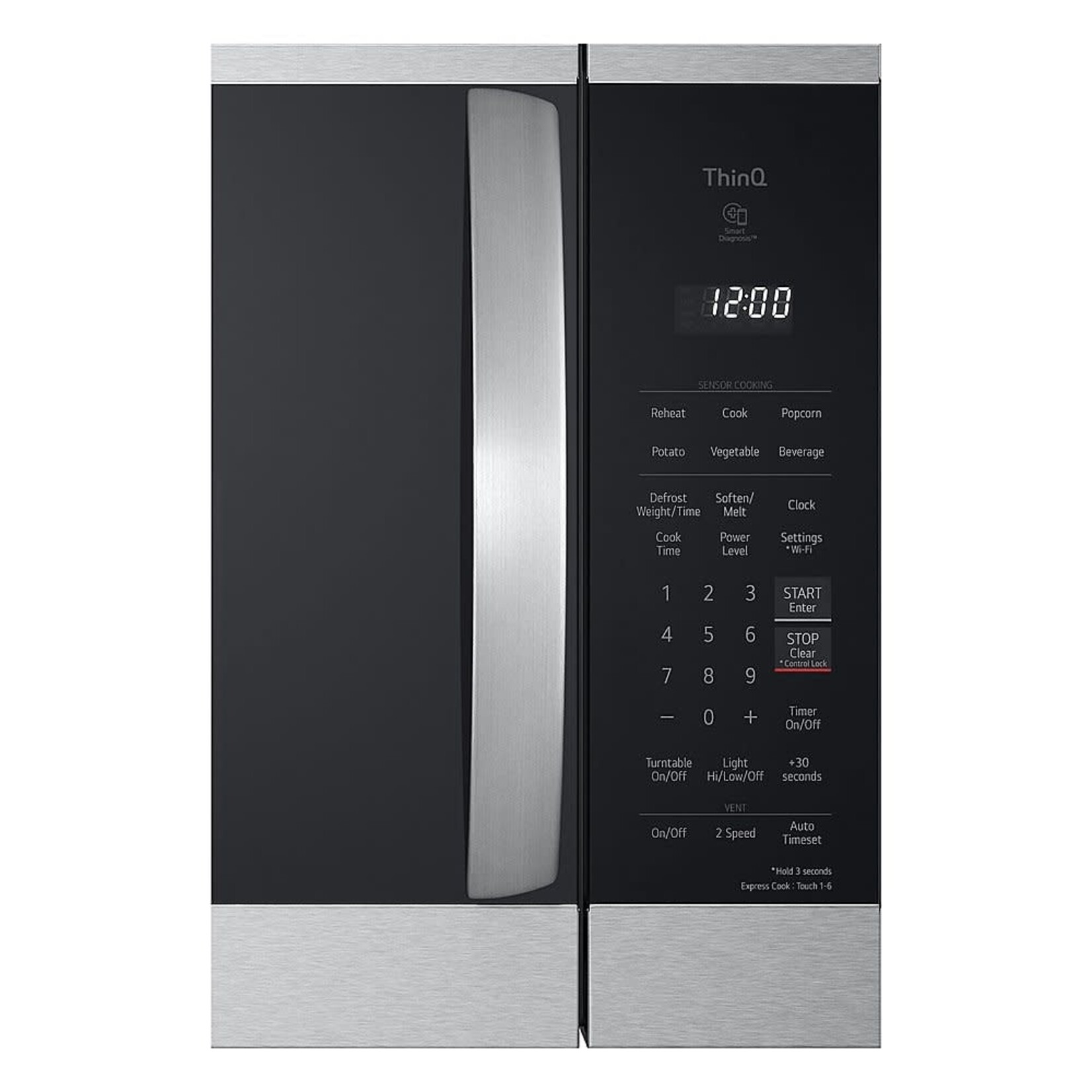 LG #MVEM1825F - LG 1.8-cu ft 1000-Watt Smart Over-the-Range Microwave with Sensor Cooking (Printproof Stainless Steel)