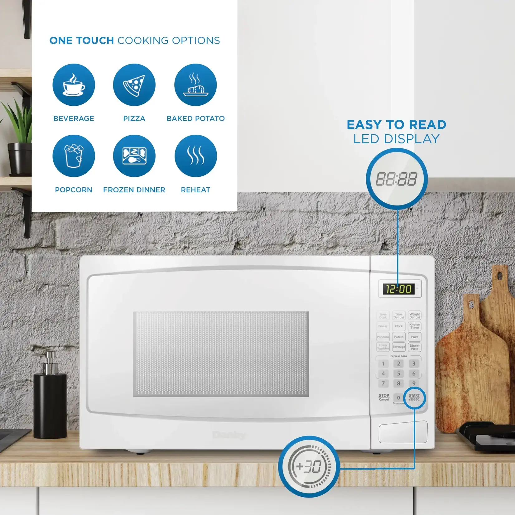 Danby #DBMW0920BWW - DANBY 0.9 cu. ft. Countertop Microwave in White