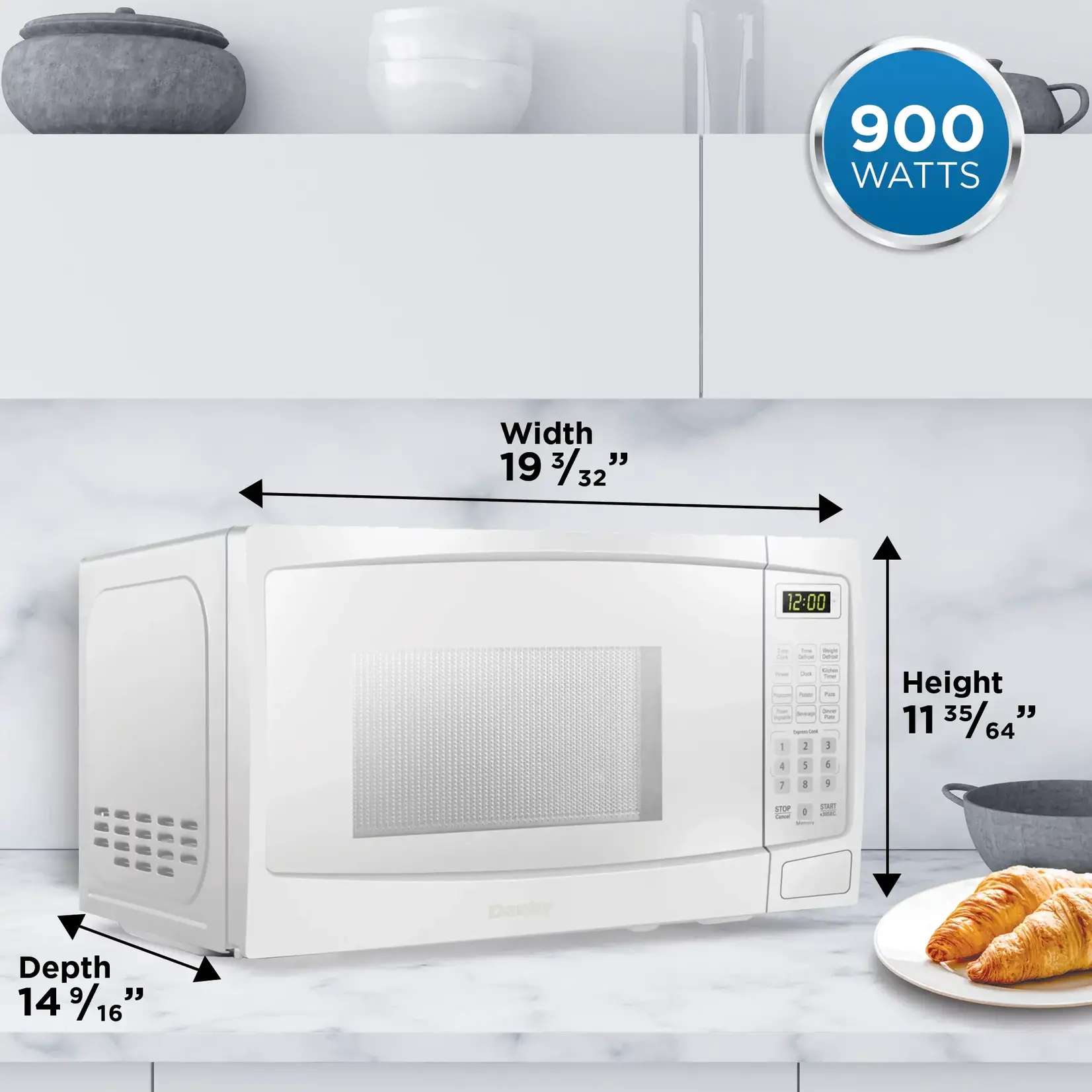 Danby #DBMW0920BWW - DANBY 0.9 cu. ft. Countertop Microwave in White
