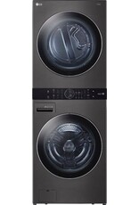 LG Electronics WKEX200HBA WashTower Stacked SMART Laundry Center 4.5 Cu.Ft. Front Load Washer & 7.4 Cu.Ft. Electric Dryer in Black Steel w/ Steam