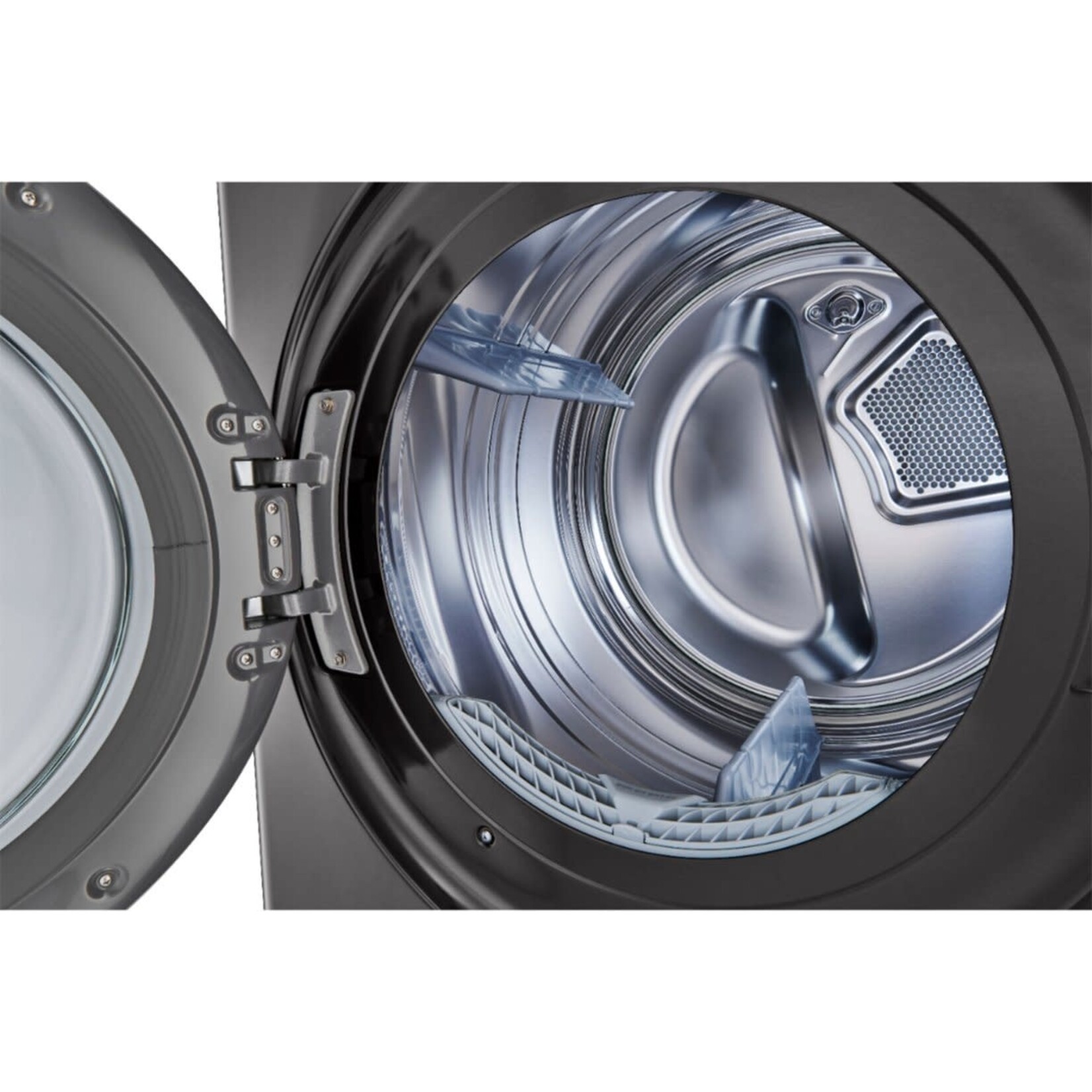 LG Electronics #WKEX200HBA - LG WashTower™ 4.5 cu. ft. Washer and 7.4 cu. ft. Electric Dryer - Black Steel