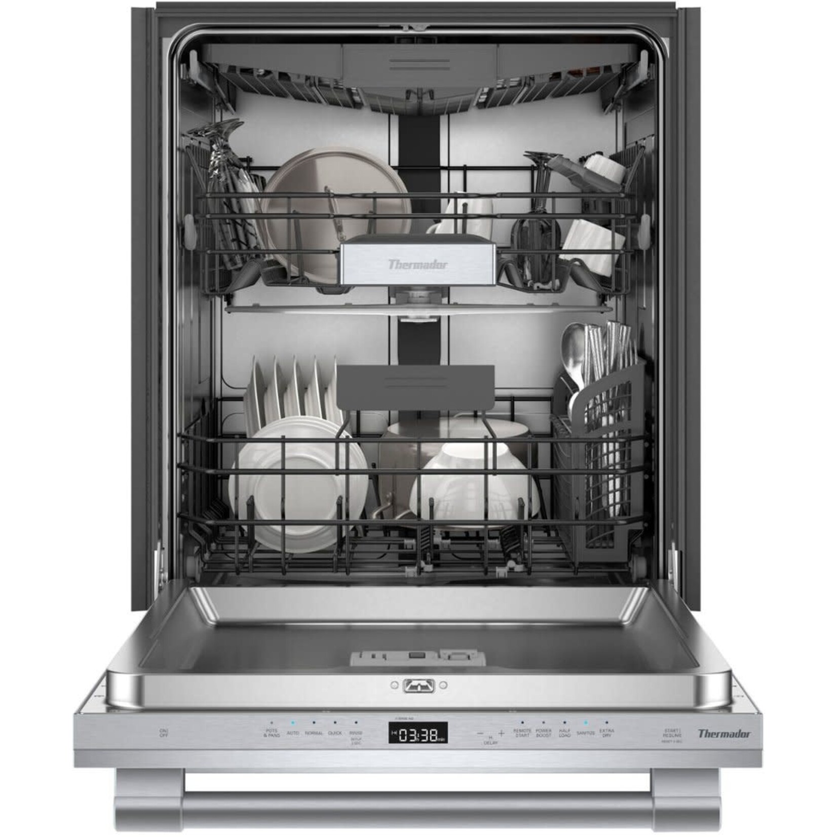 Thermador #DWHD560CFP Thermador - Emerald 24" Top Control Smart Built-In Stainless Steel Tub Dishwasher with 3rd Rack and Professional Handle, 48 dba - Stainless Steel