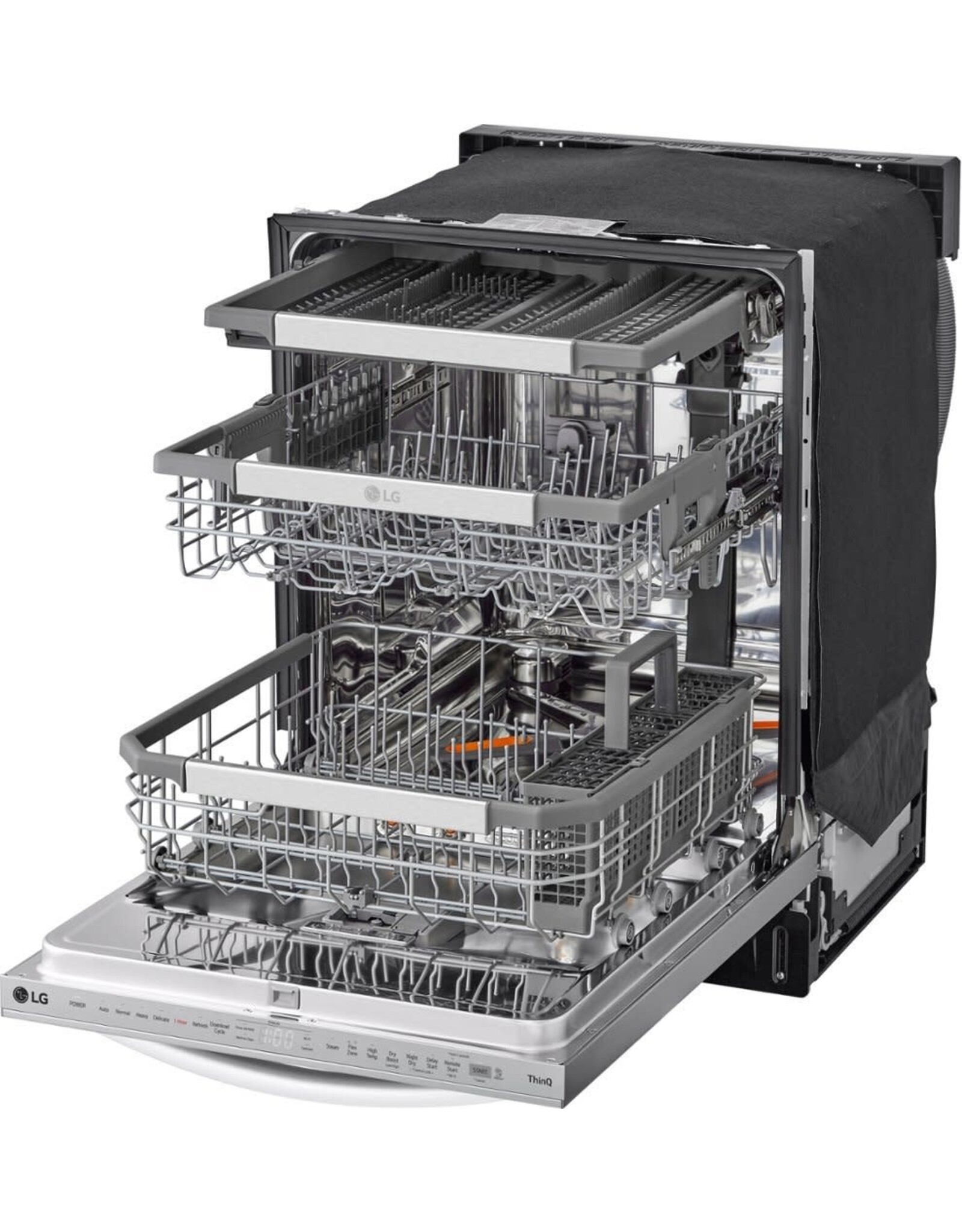 lg LG - 24" Top Control Smart Built-In Stainless Steel Tub Dishwasher with 3rd Rack, QuadWash Pro and 42dba - Stainless Steel