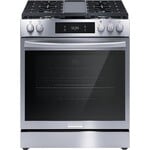 Frigidaire #GCFG3060BFA FRIGIDAIRE GALLERY 30 in. 6 cu. ft. 5 Burner Slide-In Gas Range with Total Convection and Air Fry in Smudge Proof Stainless Steel