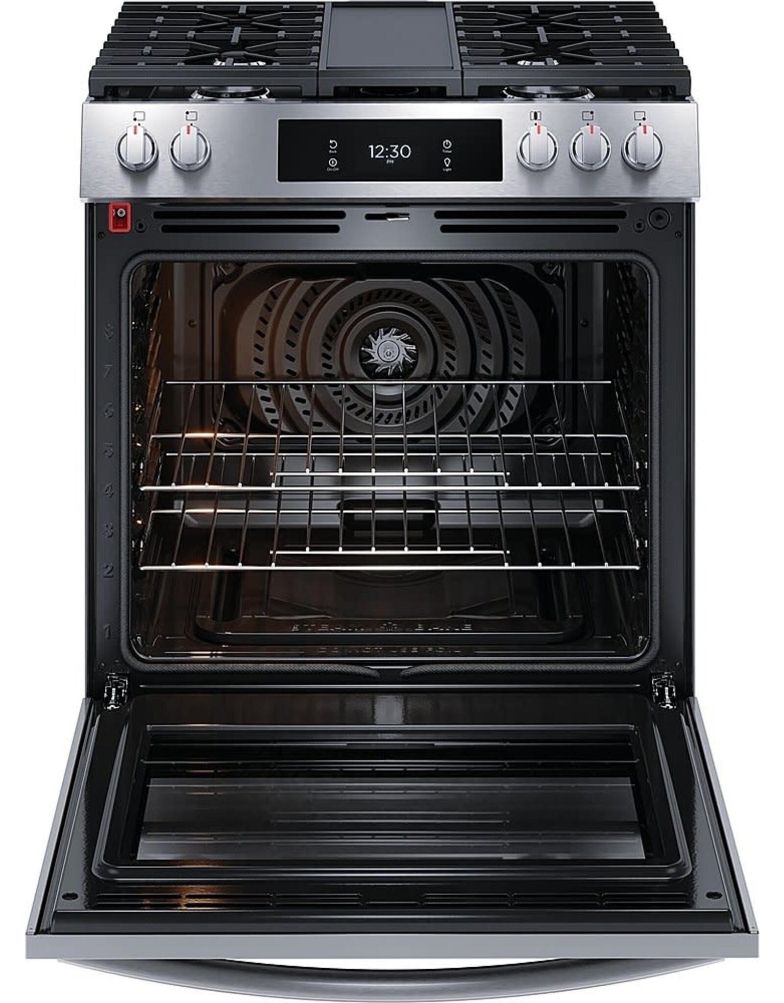 FRIGIDAIRE GCFG3060BFA FRIGIDAIRE GALLERY 30 in. 6 cu. ft. 5 Burner Slide-In Gas Range with Total Convection and Air Fry in Smudge Proof Stainless Steel