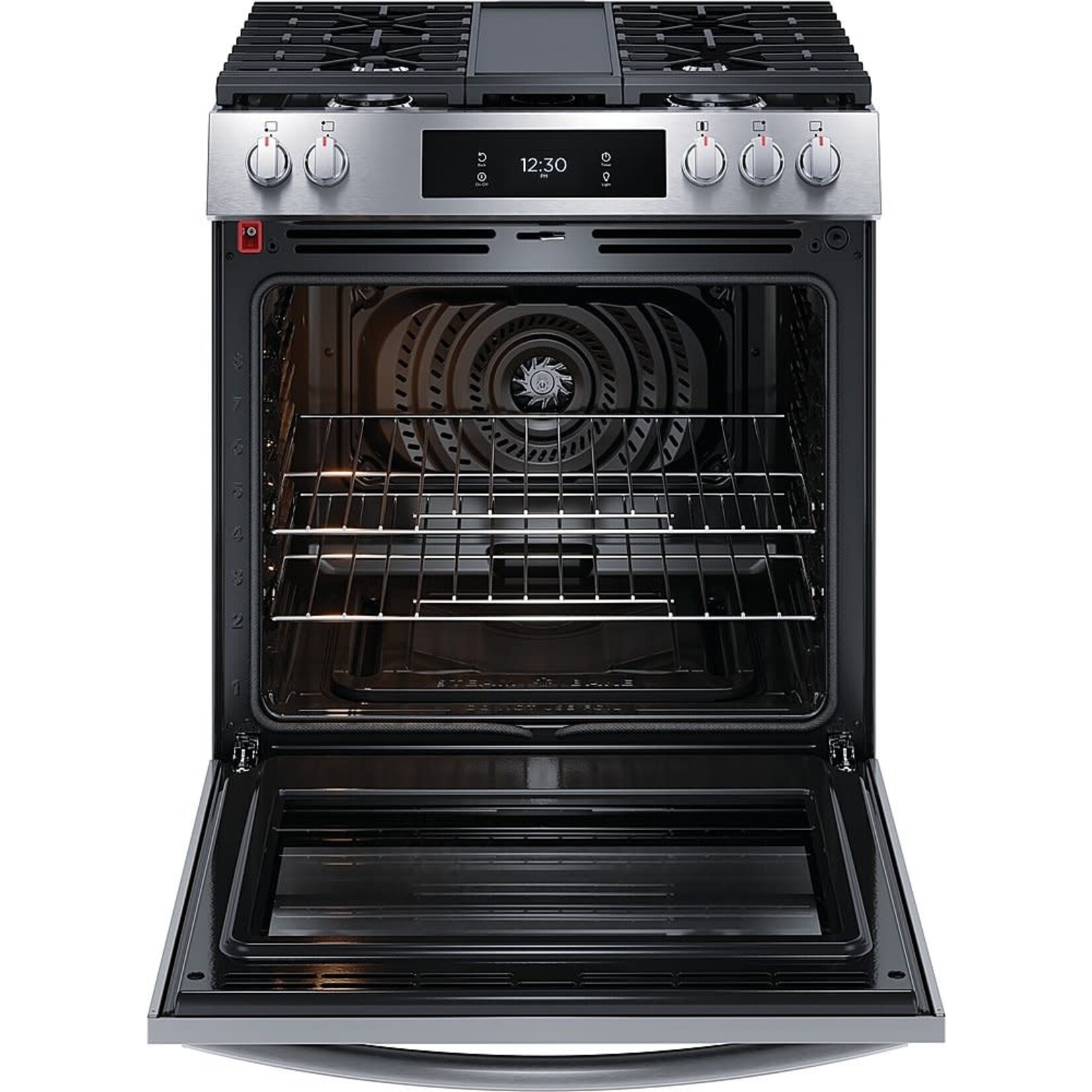 Frigidaire #GCFG3060BFA FRIGIDAIRE GALLERY 30 in. 6 cu. ft. 5 Burner Slide-In Gas Range with Total Convection and Air Fry in Smudge Proof Stainless Steel
