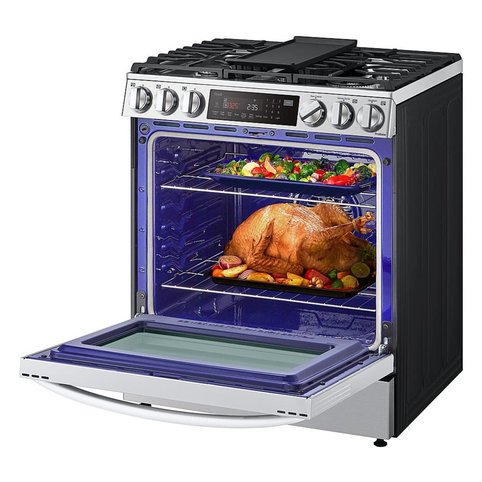LG #LSDL6336F - LG 6.3 cu. ft. Freestanding  Gas Convection Dual Fuel Smart Range (Printproof Stainless Steel)