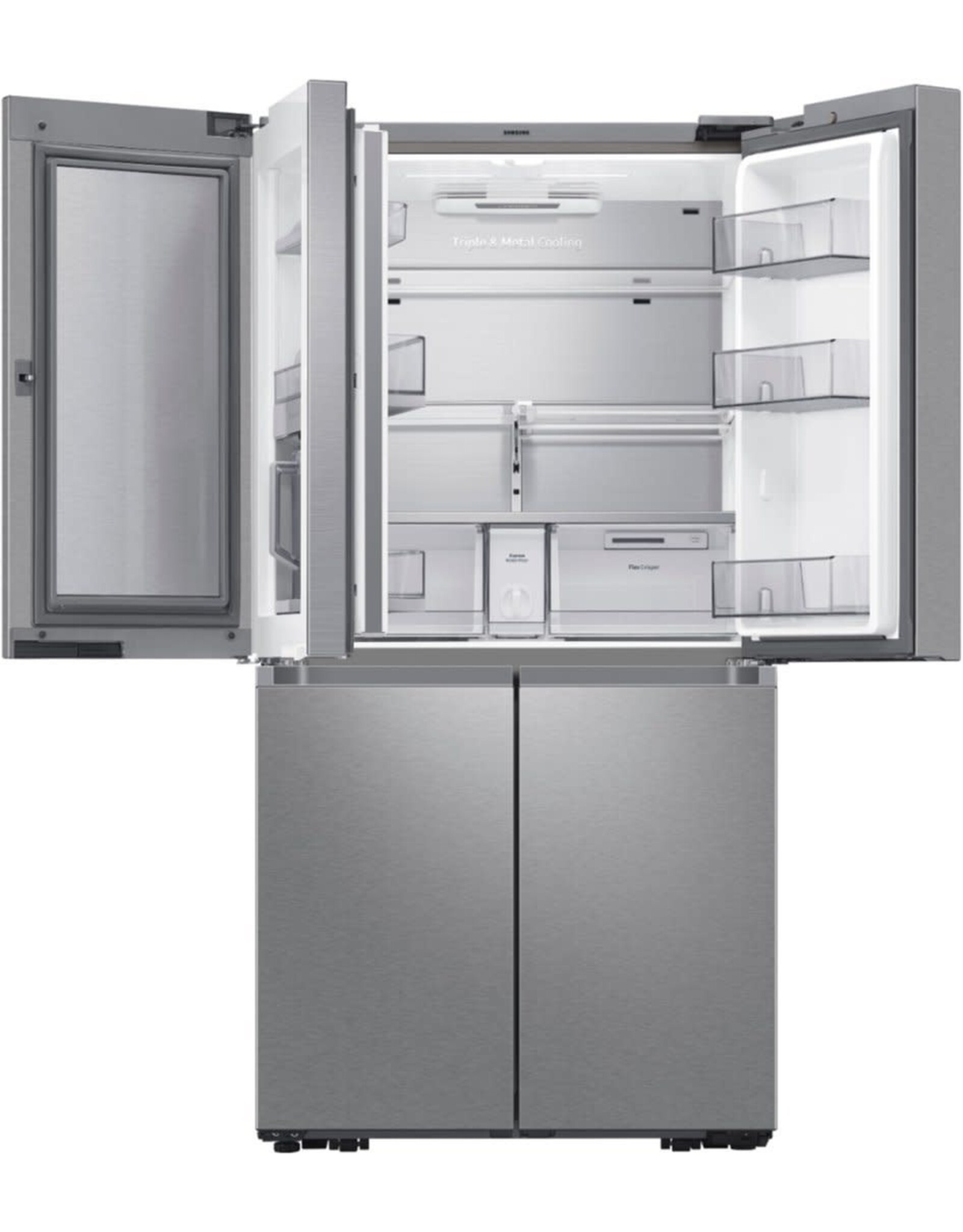 SAMSUNG Samsung 23 cu. ft. Counter Depth 4-Door French Door Refrigerator with Beverage Center in Stainless Steel