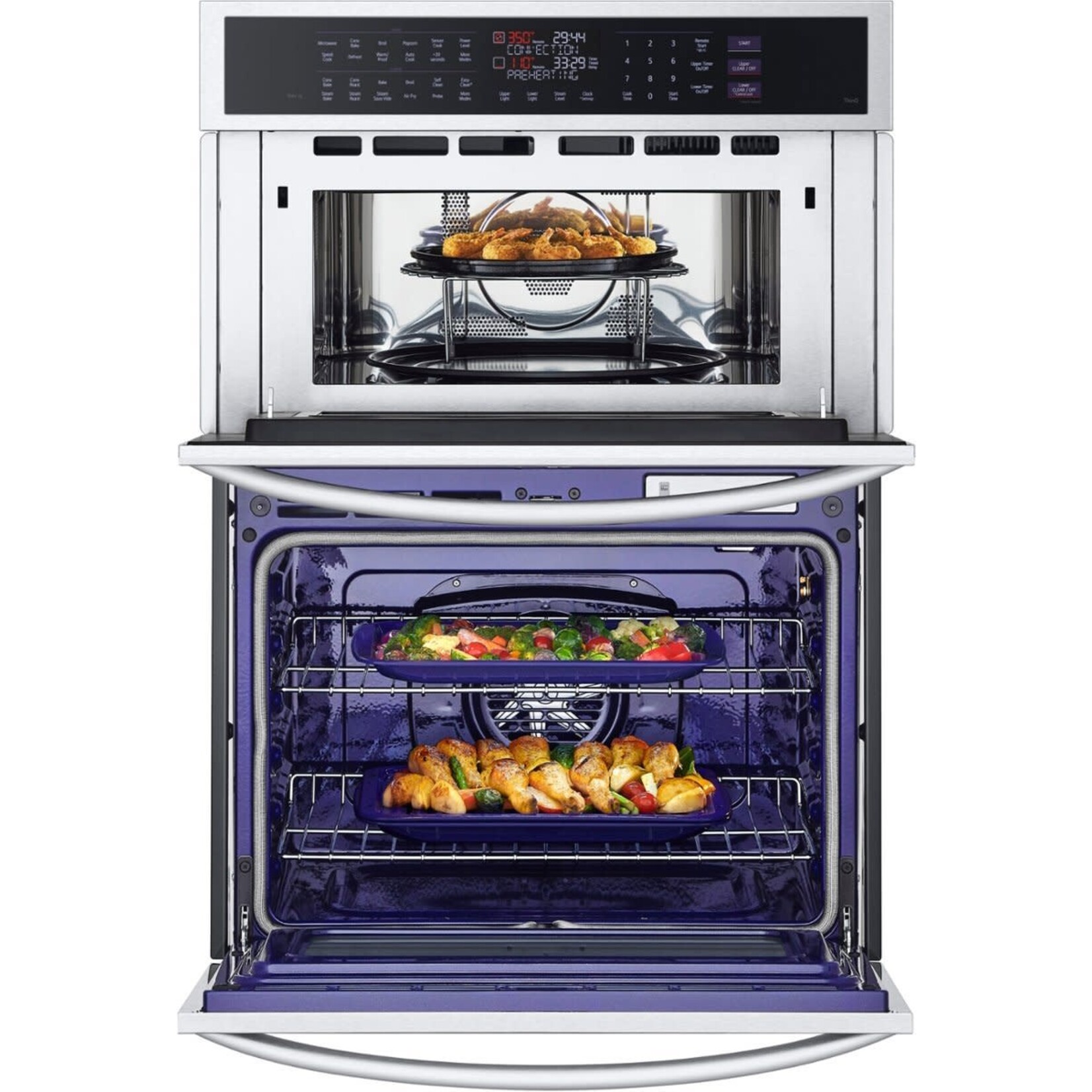 LG WCEP6427F  LG 6.4 cu. ft. Smart Combi Wall Oven with True Convection, InstaView, Air Fry Steam Sous Vide in PrintProof Stainless Stee