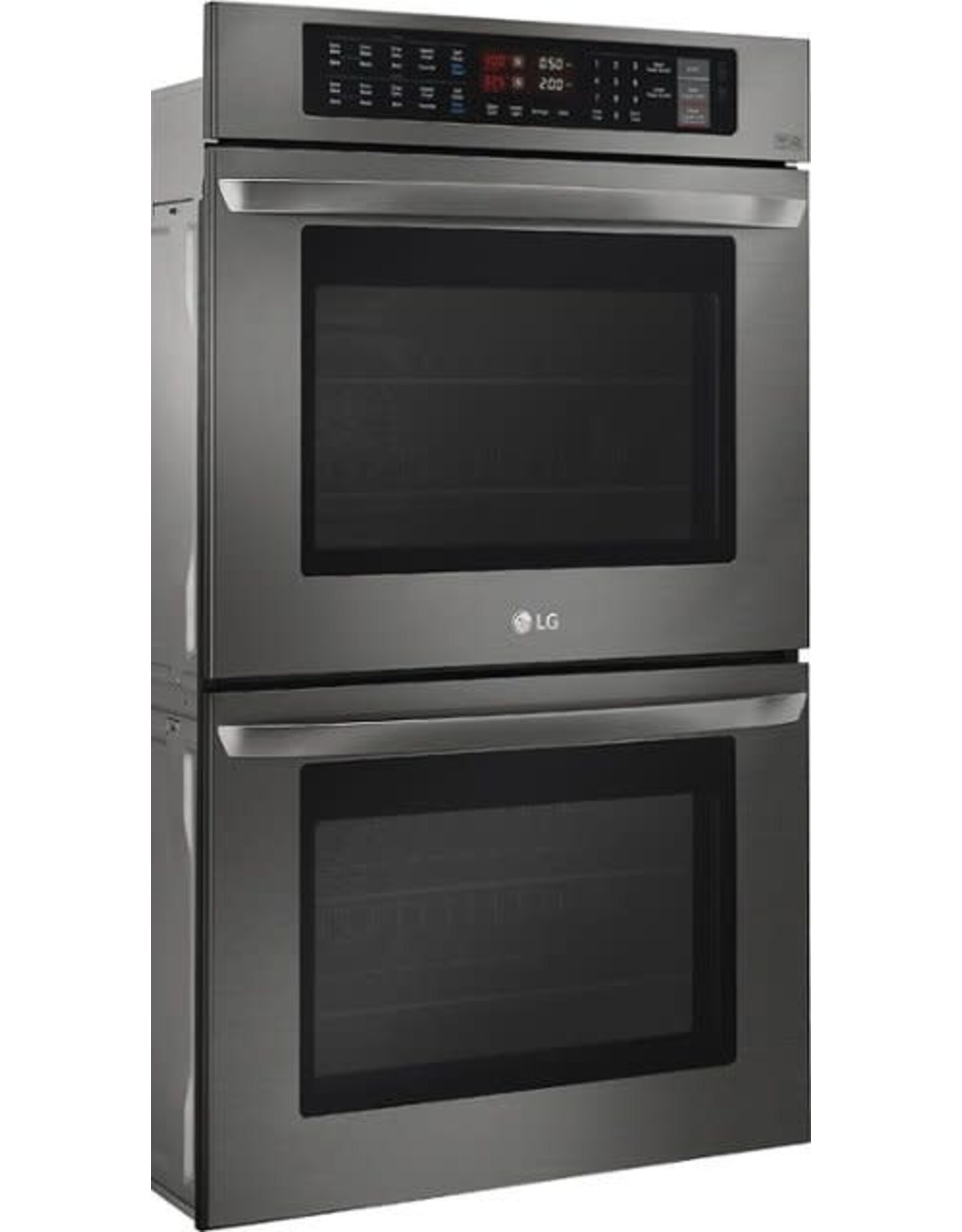 LG Electronics 30 in. Double Electric Wall Oven Self-Cleaning with Convection and EasyClean in Black Stainless Steel