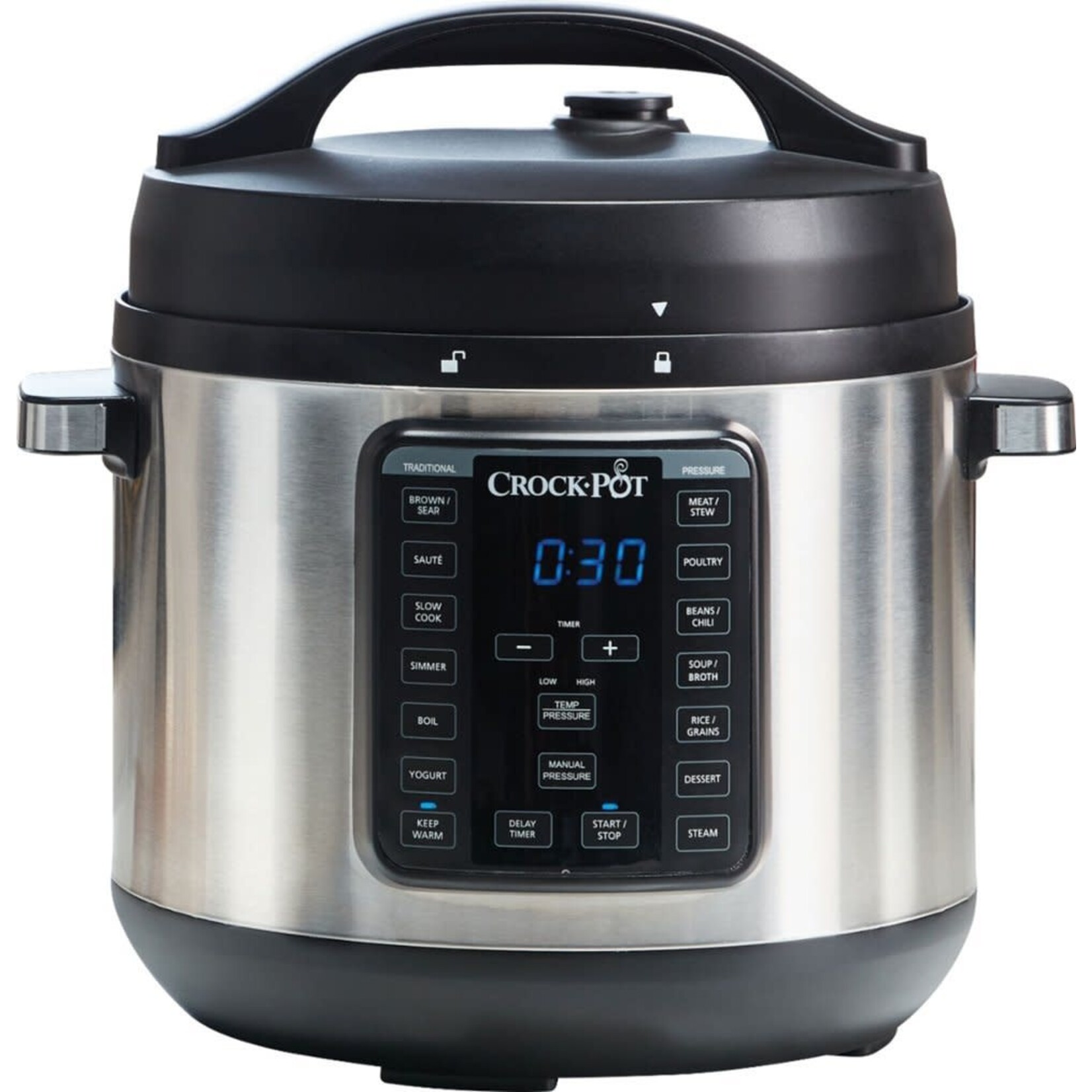 Crock-Pot® #SCCPPC800-V1 Crock-Pot 8-Quart Multi-Use XL Express Crock Programmable Slow Cooker and Pressure Cooker with Manual Pressure, Boil & Simmer, Black Stainless