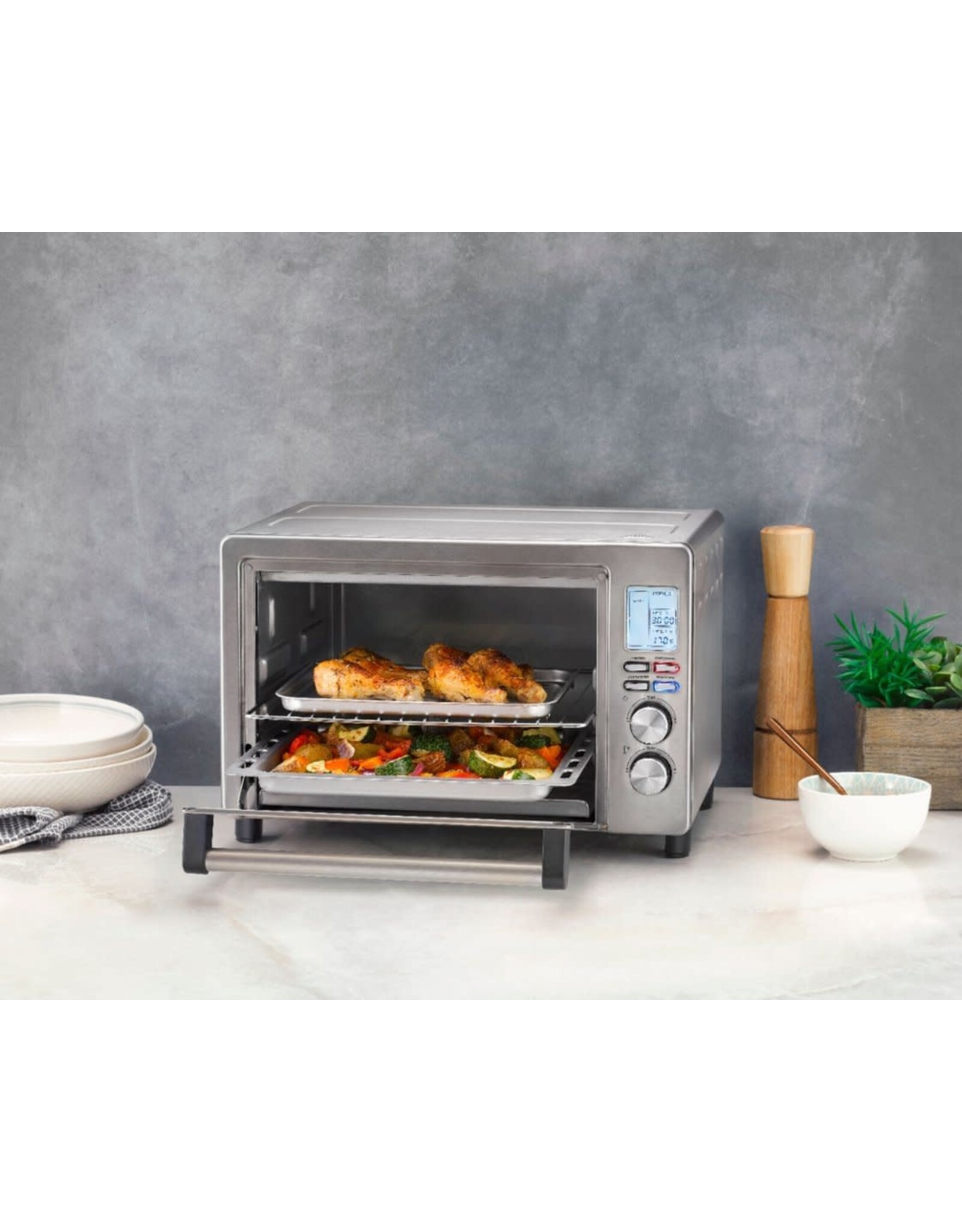 Bella Pro Series - 4-Slice Convection Toaster Oven + Air Fryer Stainless  Steel