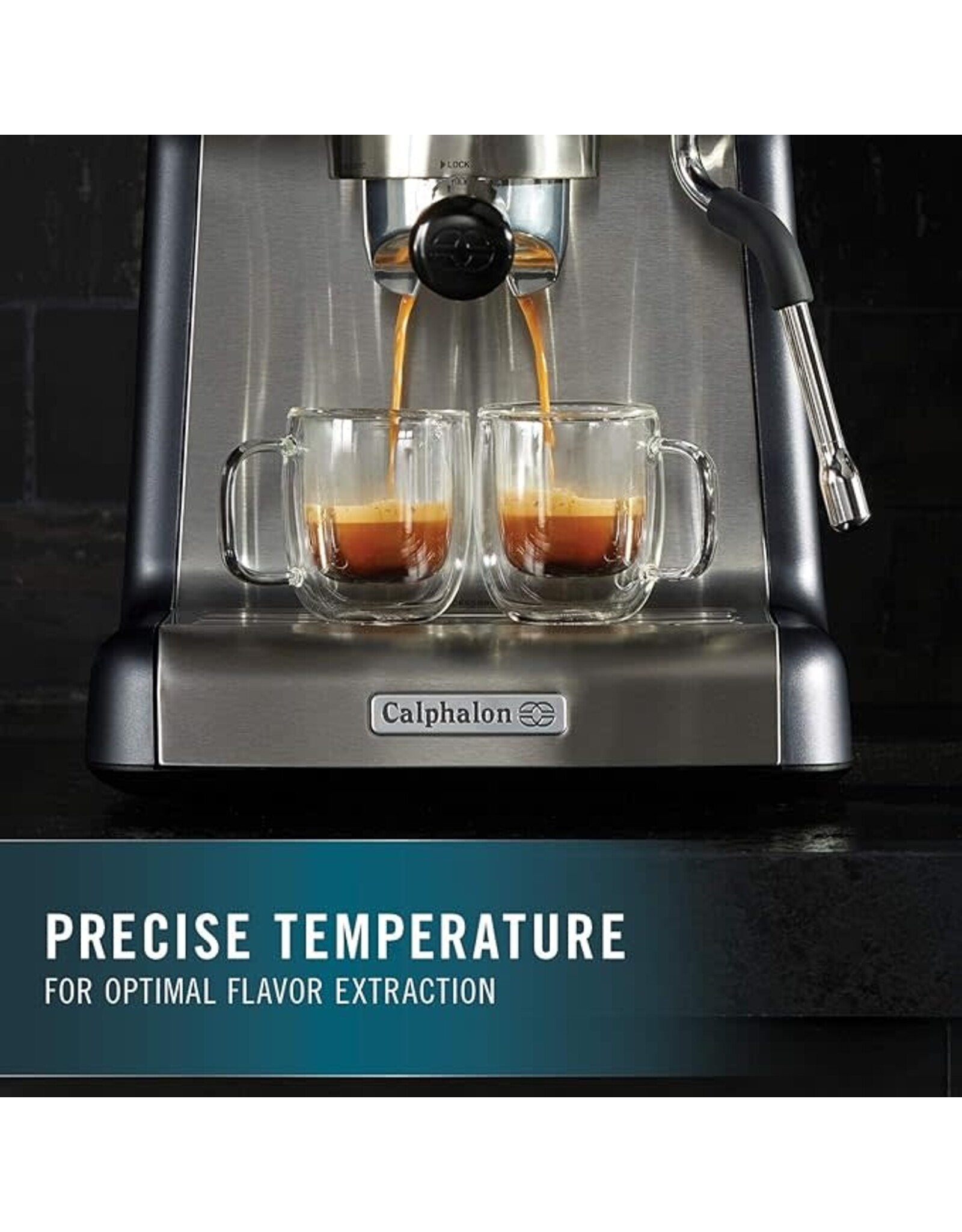 Calphalon BVCLECMP1 Temp IQ Espresso Machine with Steam Wand Stainless