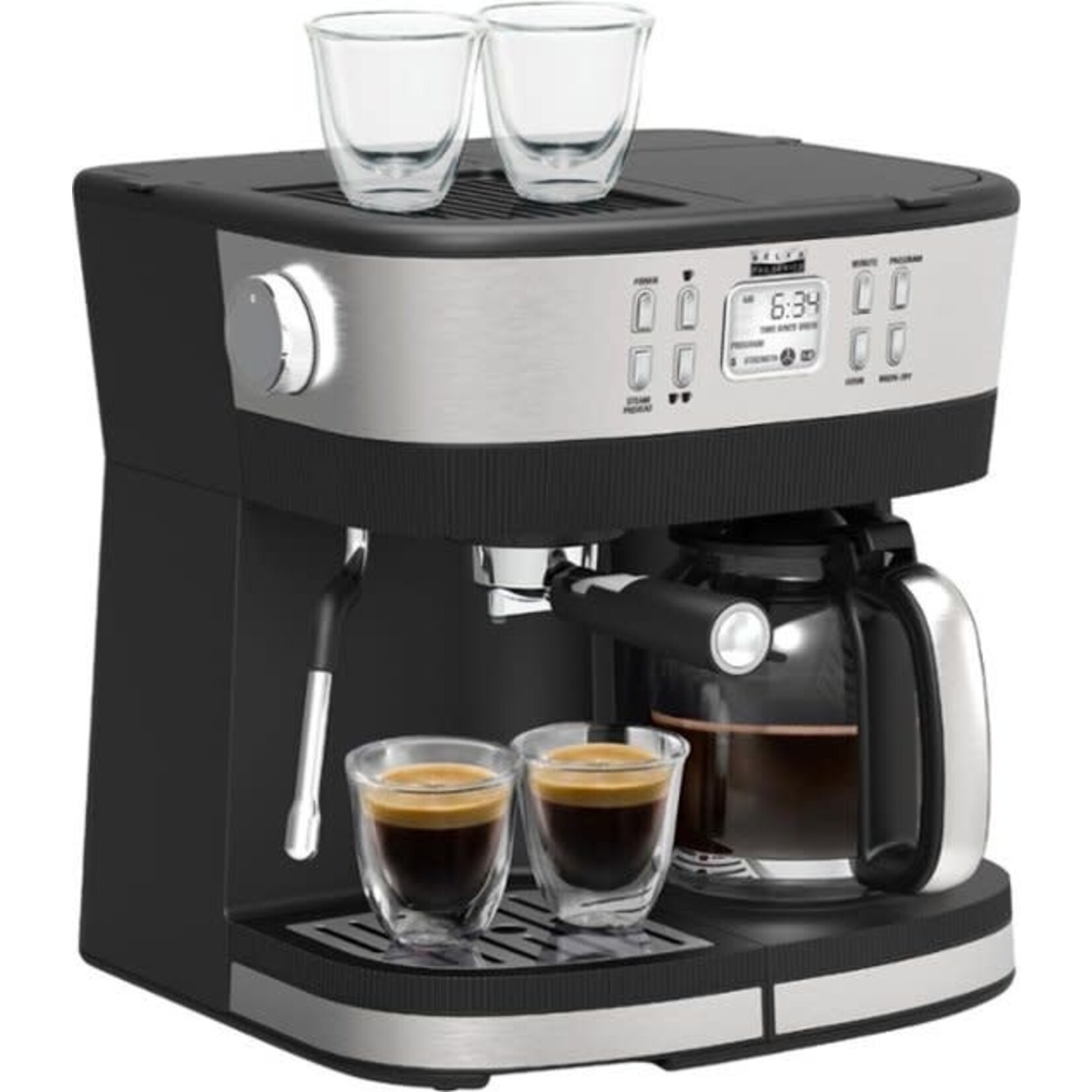 Bella Pro Series #90103 Bella Pro Series - Combo 19-Bar Espresso and 10-Cup Drip Coffee Maker - Stainless Steel