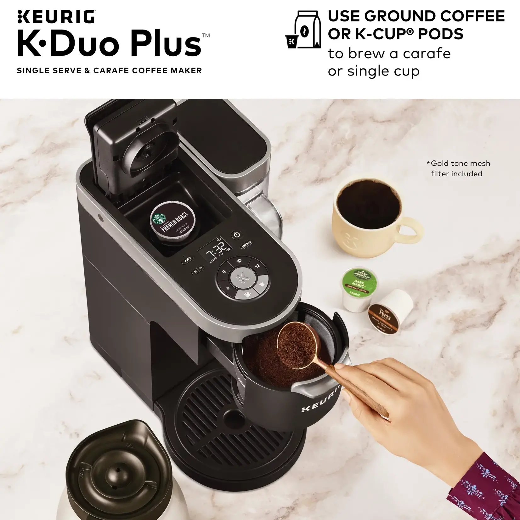 Keurig #5000204978 Keurig - K-Duo Plus 12-Cup Coffee Maker and Single Serve K-Cup Brewer - Black