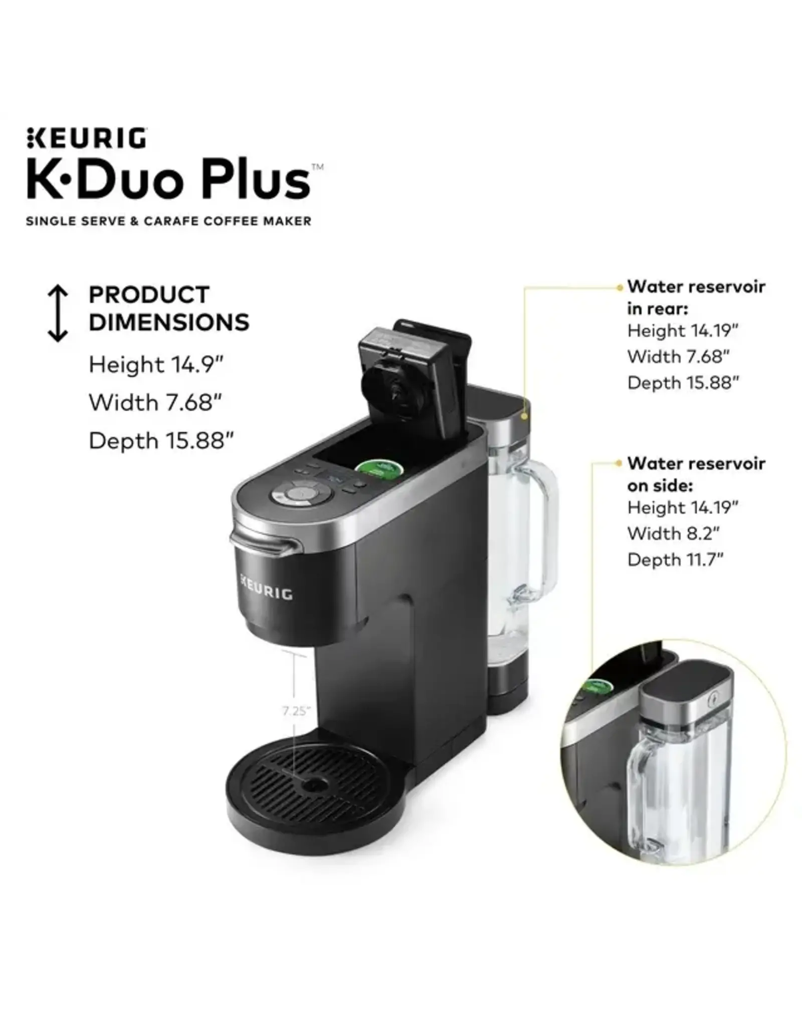 keurig 5000204978 Keurig - K-Duo Plus 12-Cup Coffee Maker and Single Serve K-Cup Brewer - Black