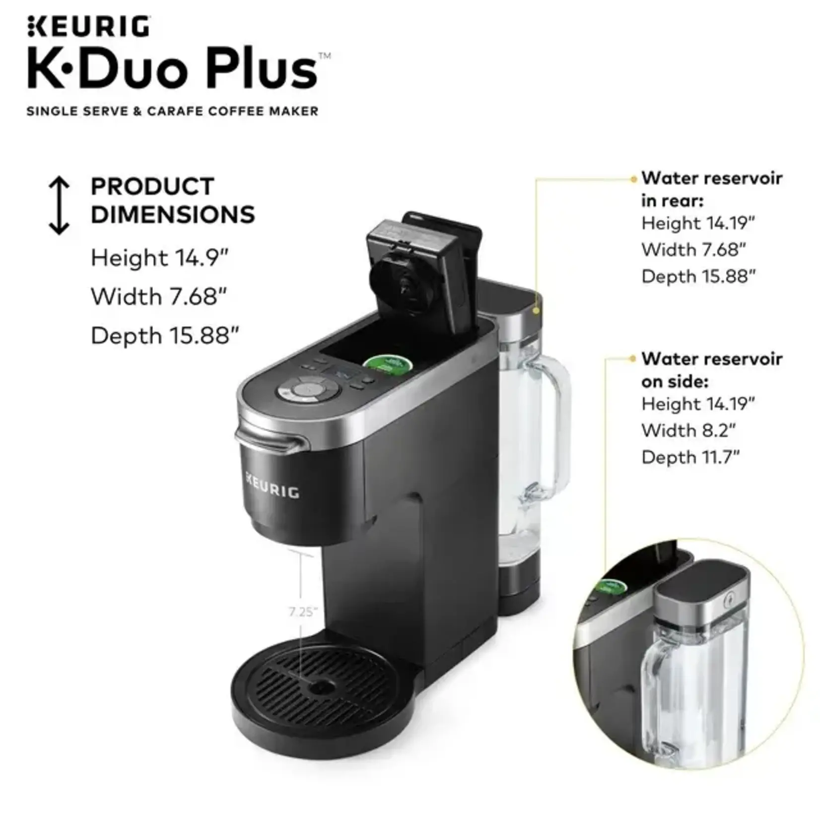 Keurig #5000204978 Keurig - K-Duo Plus 12-Cup Coffee Maker and Single Serve K-Cup Brewer - Black