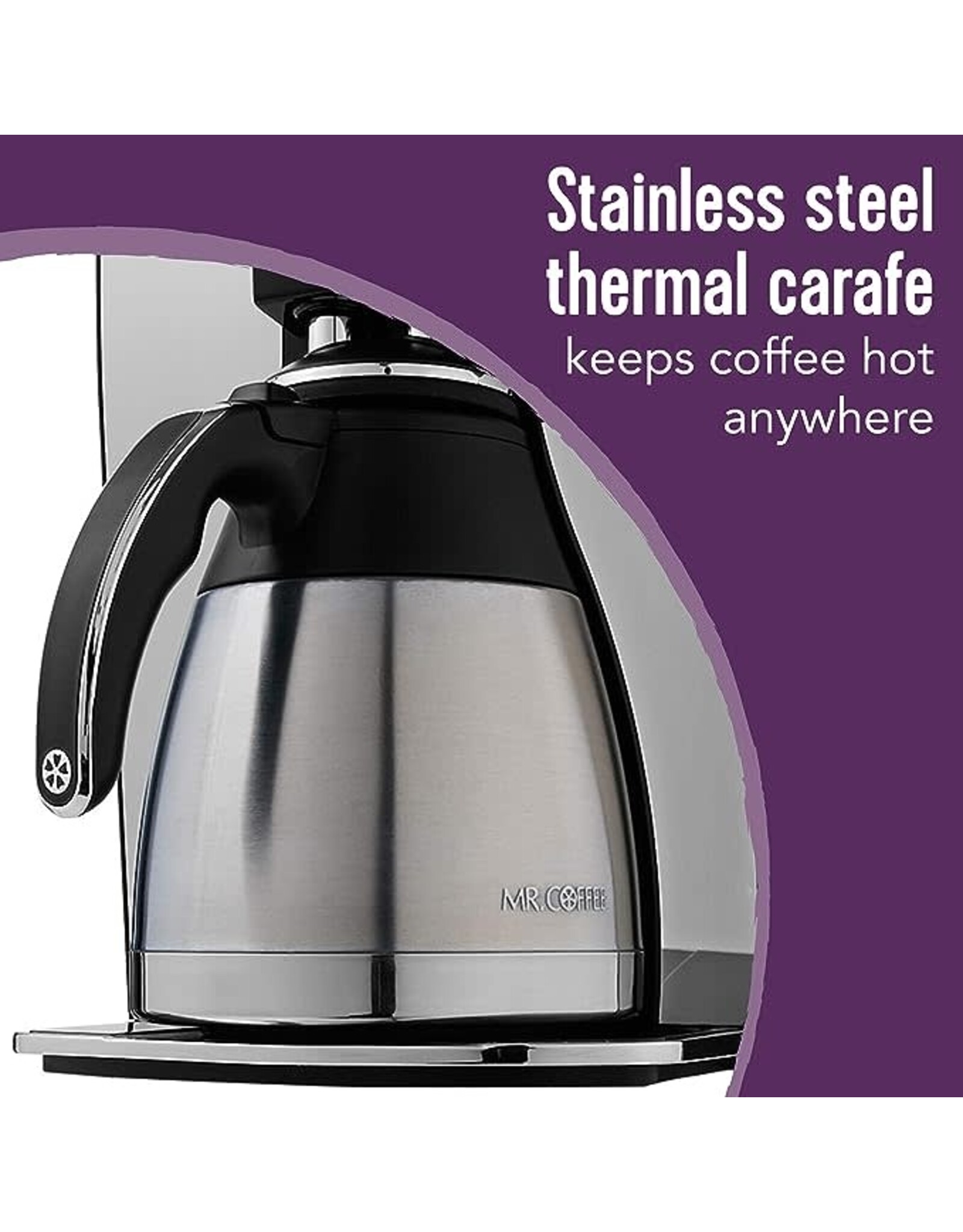 mr. coffee 2131962 Mr. Coffee - 10-Cup Coffee Maker with Thermal Carafe - Stainless-Steel/Black