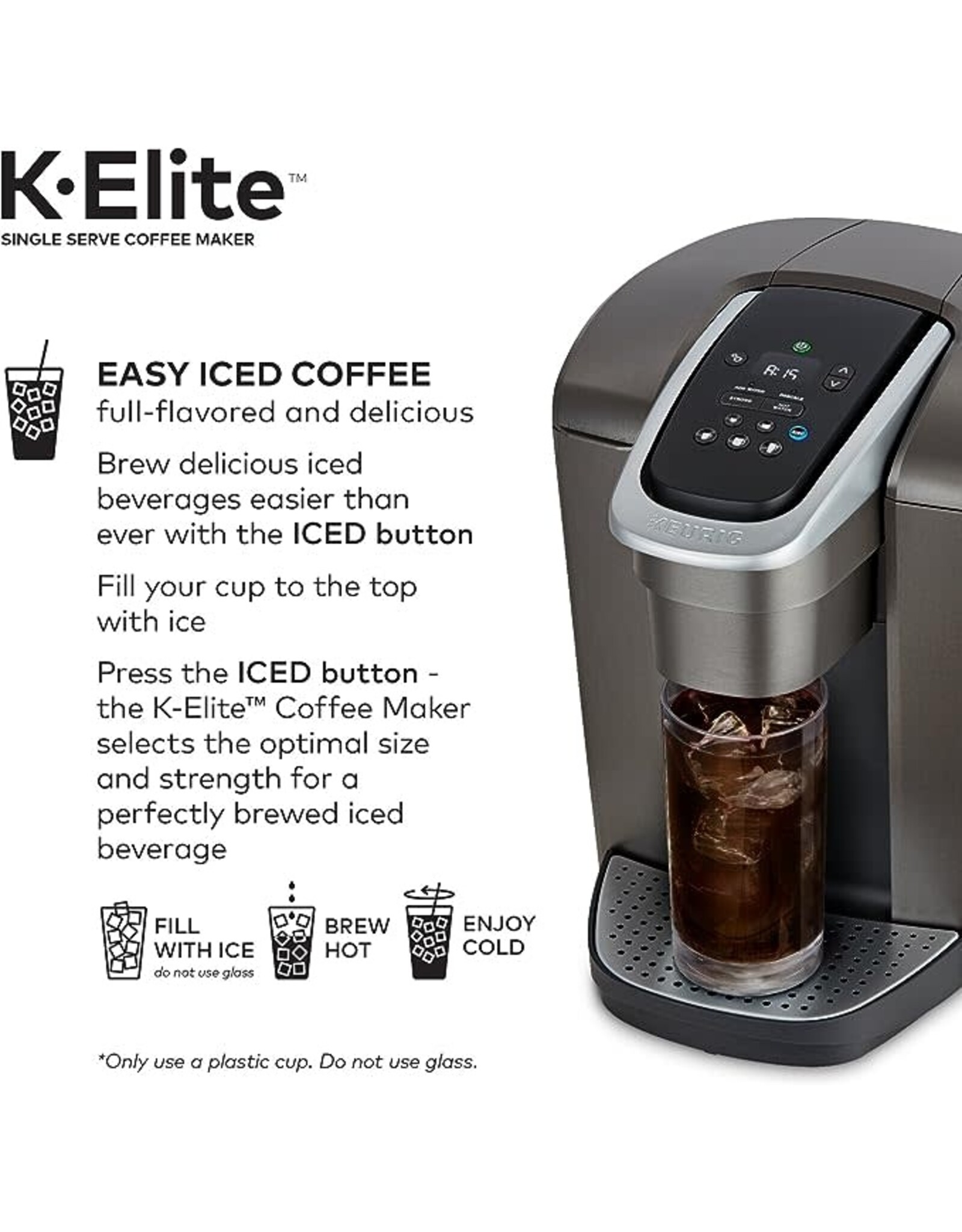 keurig 5000197492 Keurig - K-Elite Single Serve K-Cup Pod Coffee Maker - Brushed Silver