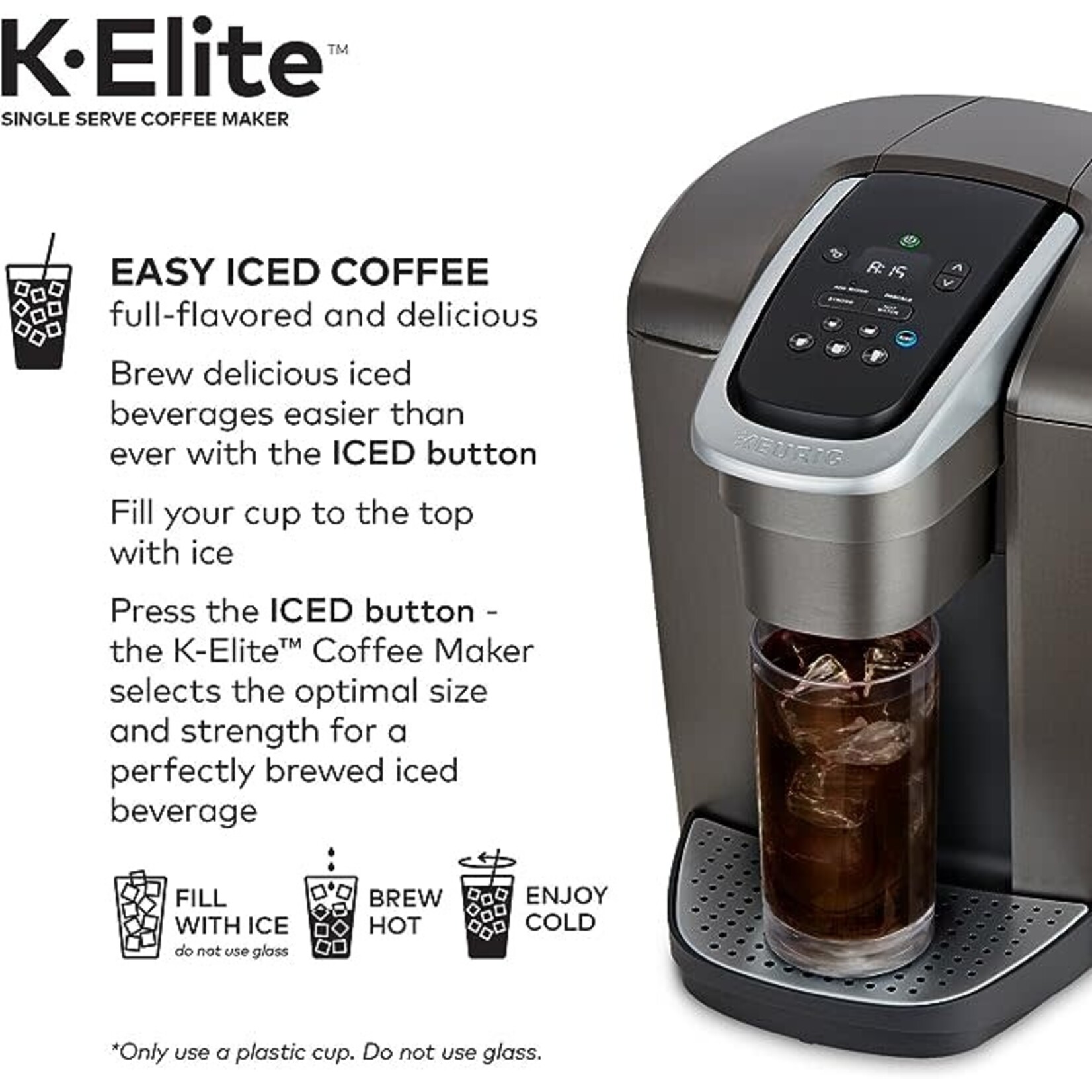 Keurig #5000197492 Keurig - K-Elite Single Serve K-Cup Pod Coffee Maker - Brushed Silver