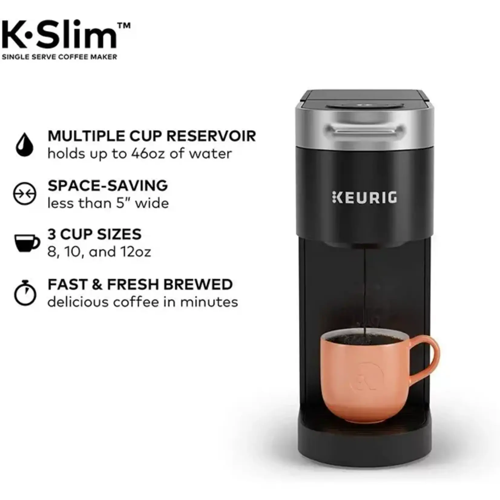 Keurig 5000350119 Keurig - K-Slim Single-Serve K-Cup Pod Coffee Maker - Black