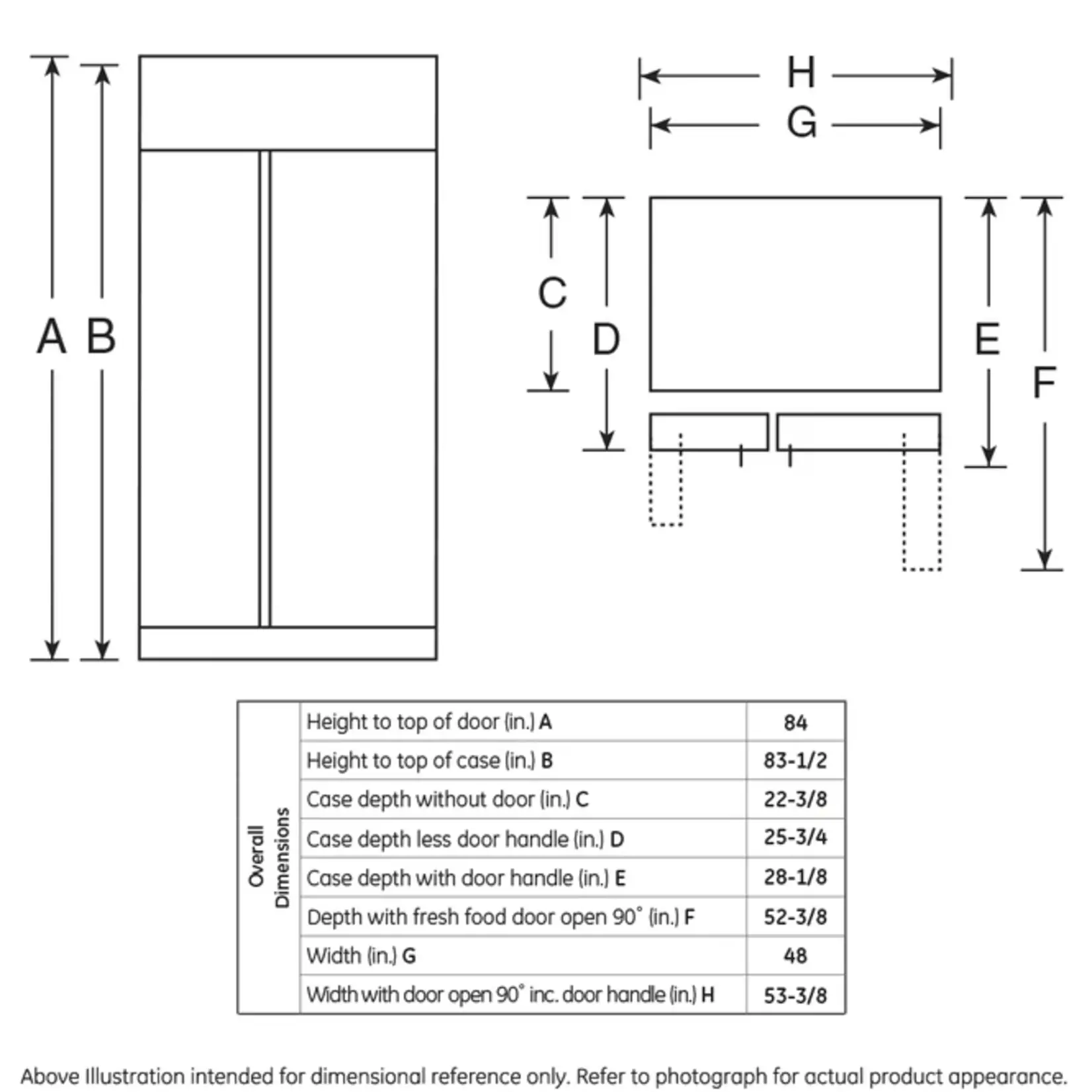 GE Profile PSB48YSKSS Profile 28.7 cu. ft. Built-In Side by Side Refrigerator in Stainless Steel