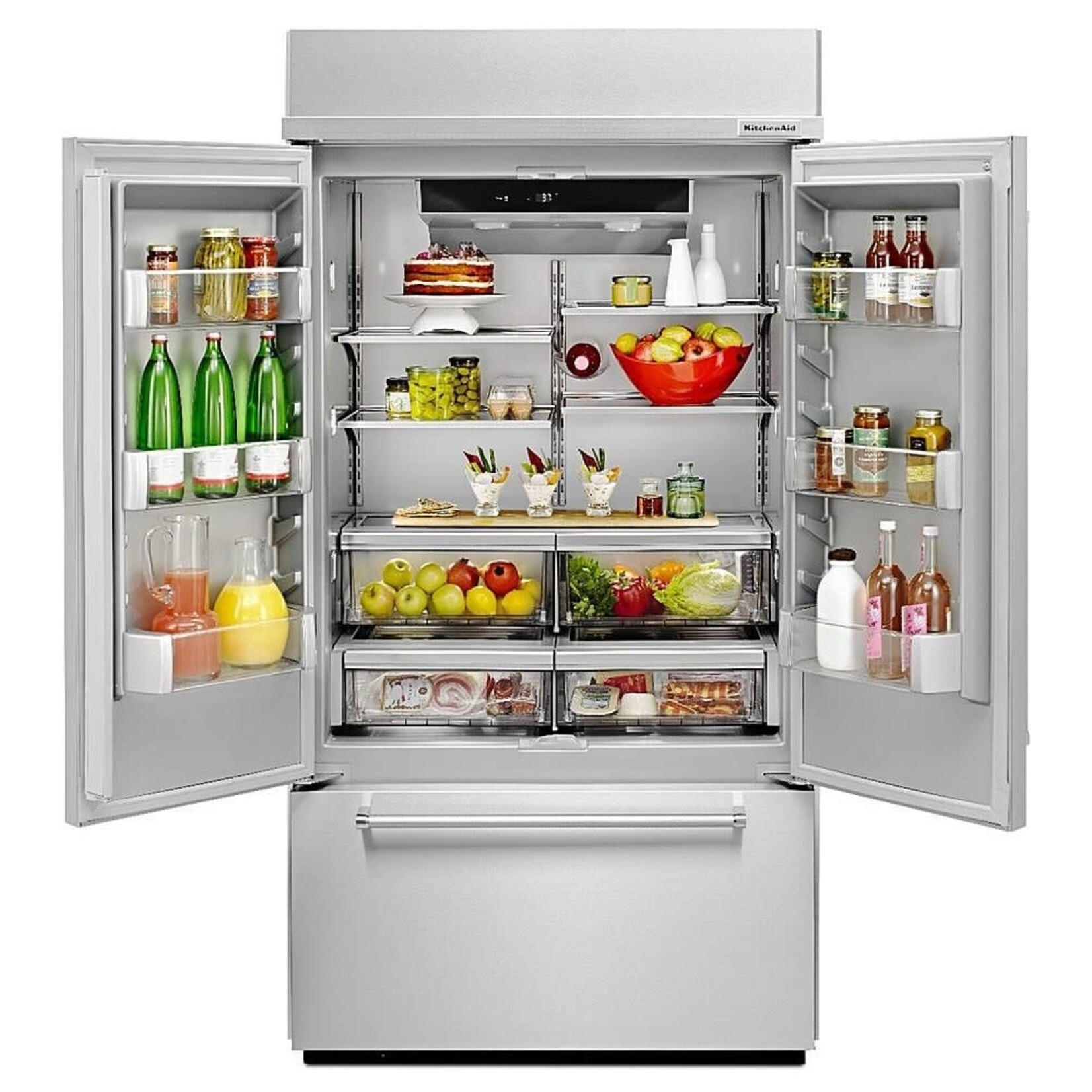 KitchenAid KBFN502ESS KAD No Frost Bottom - Built-in Refr Frez - 42" FRENCH DOOR, PLATINUM INTERIOR, STAI