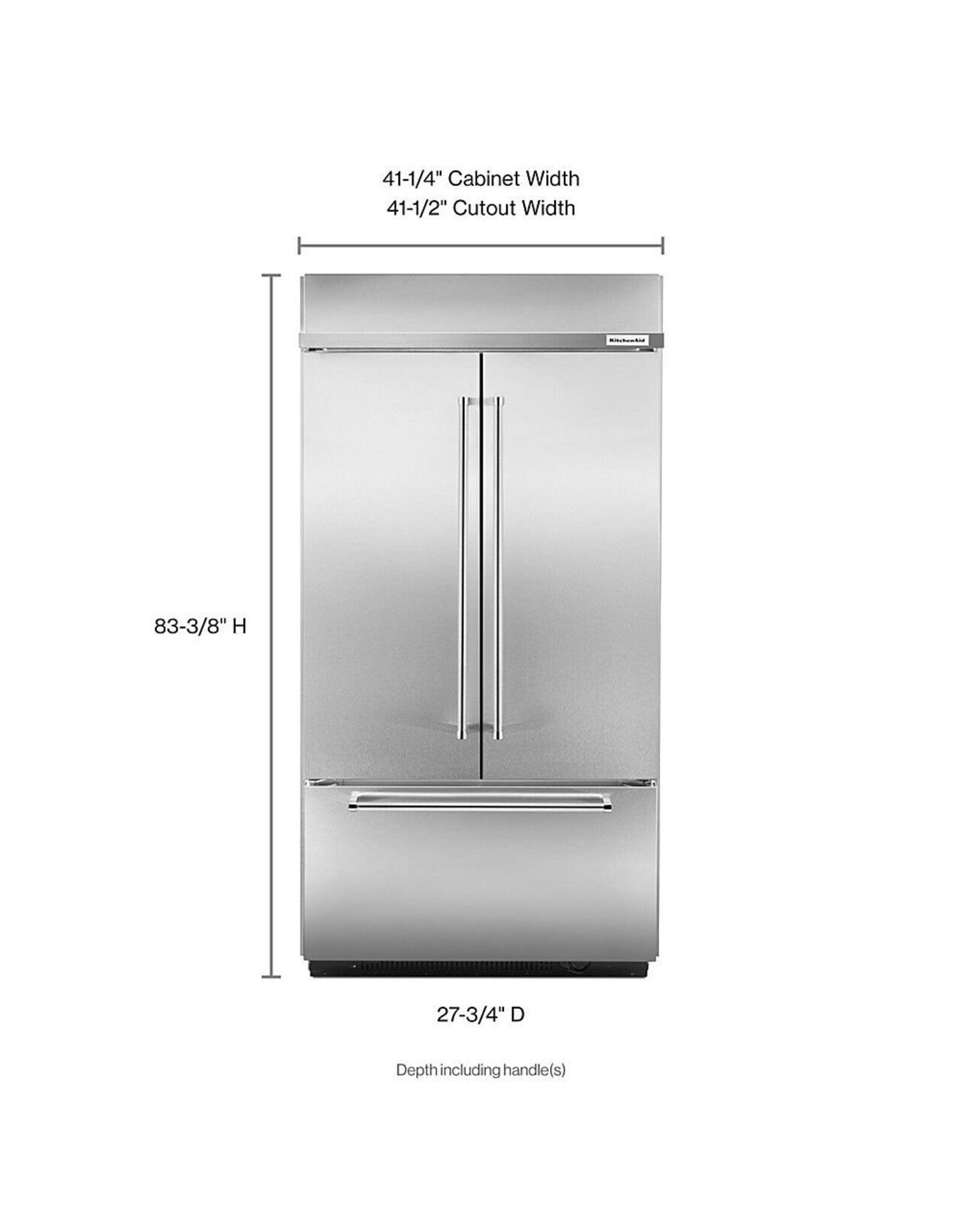 KBFN502ESS KAD No Frost Bottom - Built-in Refr Frez - 42" FRENCH DOOR, PLATINUM INTERIOR, STAI