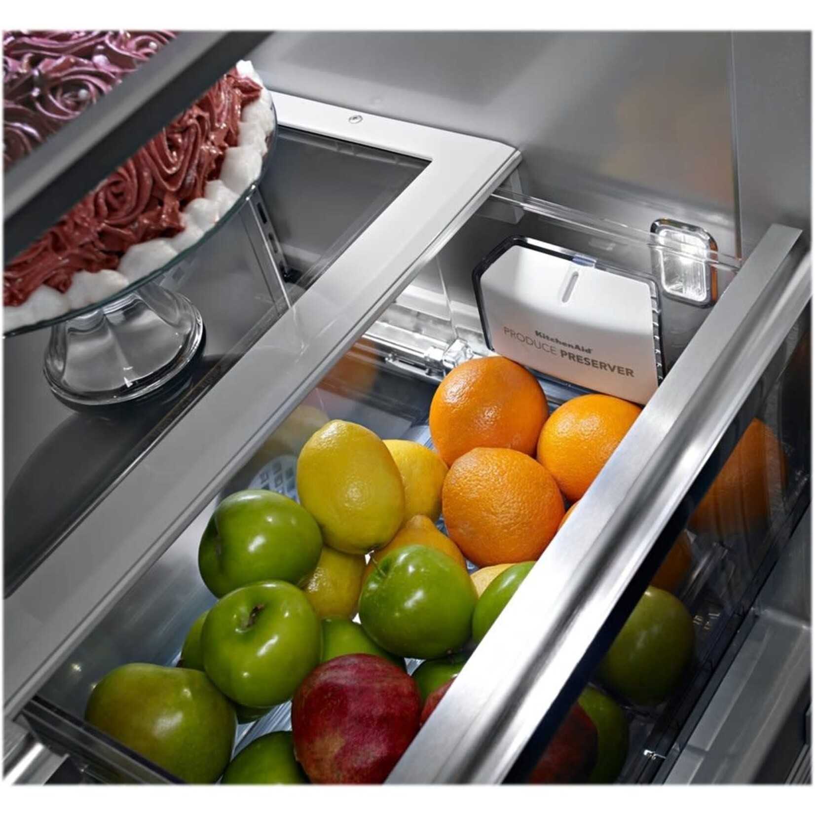 KitchenAid KBFN502ESS KAD No Frost Bottom - Built-in Refr Frez - 42" FRENCH DOOR, PLATINUM INTERIOR, STAI
