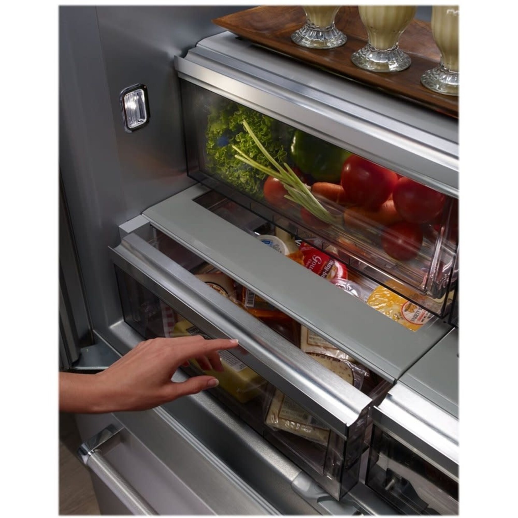 KitchenAid KBFN502ESS KAD No Frost Bottom - Built-in Refr Frez - 42" FRENCH DOOR, PLATINUM INTERIOR, STAI