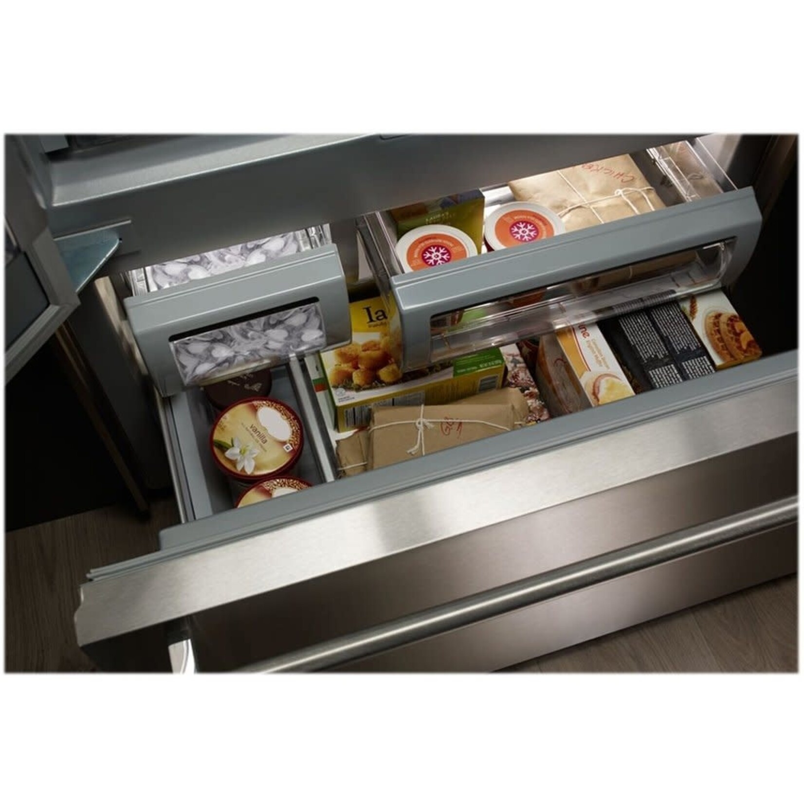 KitchenAid KBFN502ESS KAD No Frost Bottom - Built-in Refr Frez - 42" FRENCH DOOR, PLATINUM INTERIOR, STAI