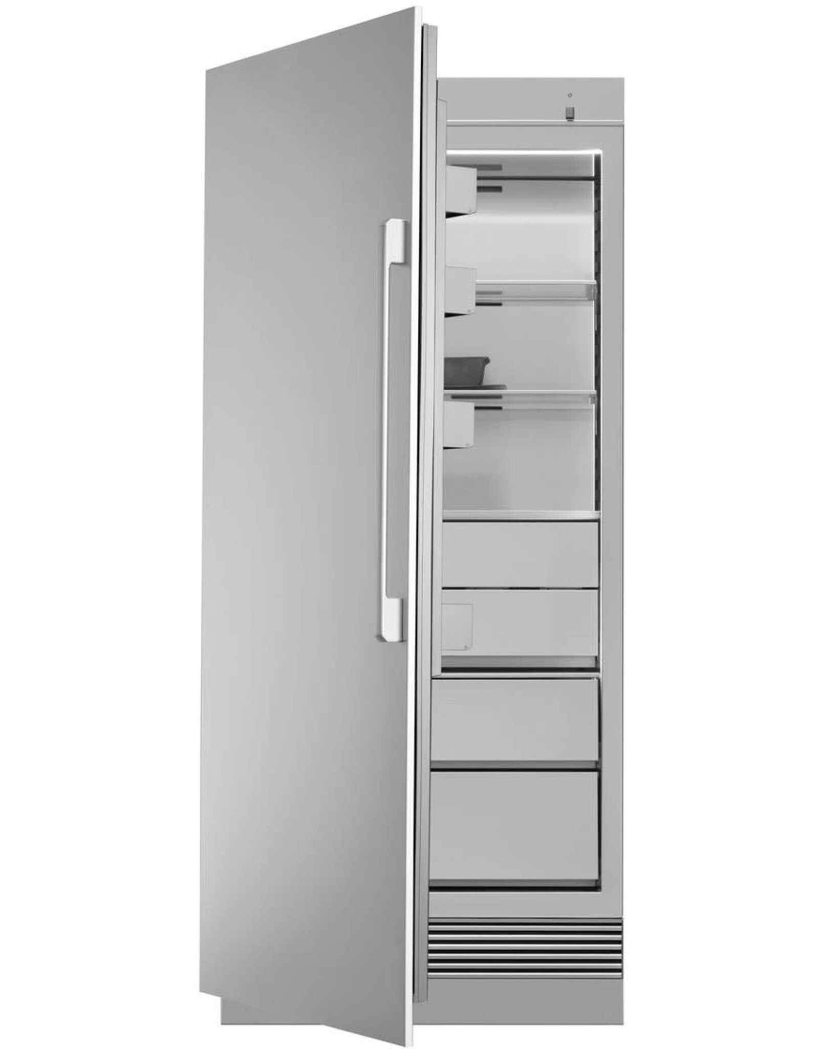 Dacor DRZ36980LAP 36 Inch Panel Ready Freezer Column with 21.4 Cu. Ft Capacity, Push-to-Open™ Door Assist, SteelCool™ Interior, Dual Ice Makers, Power Freeze, Tempered Spill-Proof Shelving, IQ Remote Diagnostics™ and ENERGY STAR®: Left Hinge