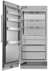 Dacor DRZ36980LAP 36 Inch Panel Ready Freezer Column with 21.4 Cu. Ft Capacity, Push-to-Open™ Door Assist, SteelCool™ Interior, Dual Ice Makers, Power Freeze, Tempered Spill-Proof Shelving, IQ Remote Diagnostics™ and ENERGY STAR®: Left Hinge